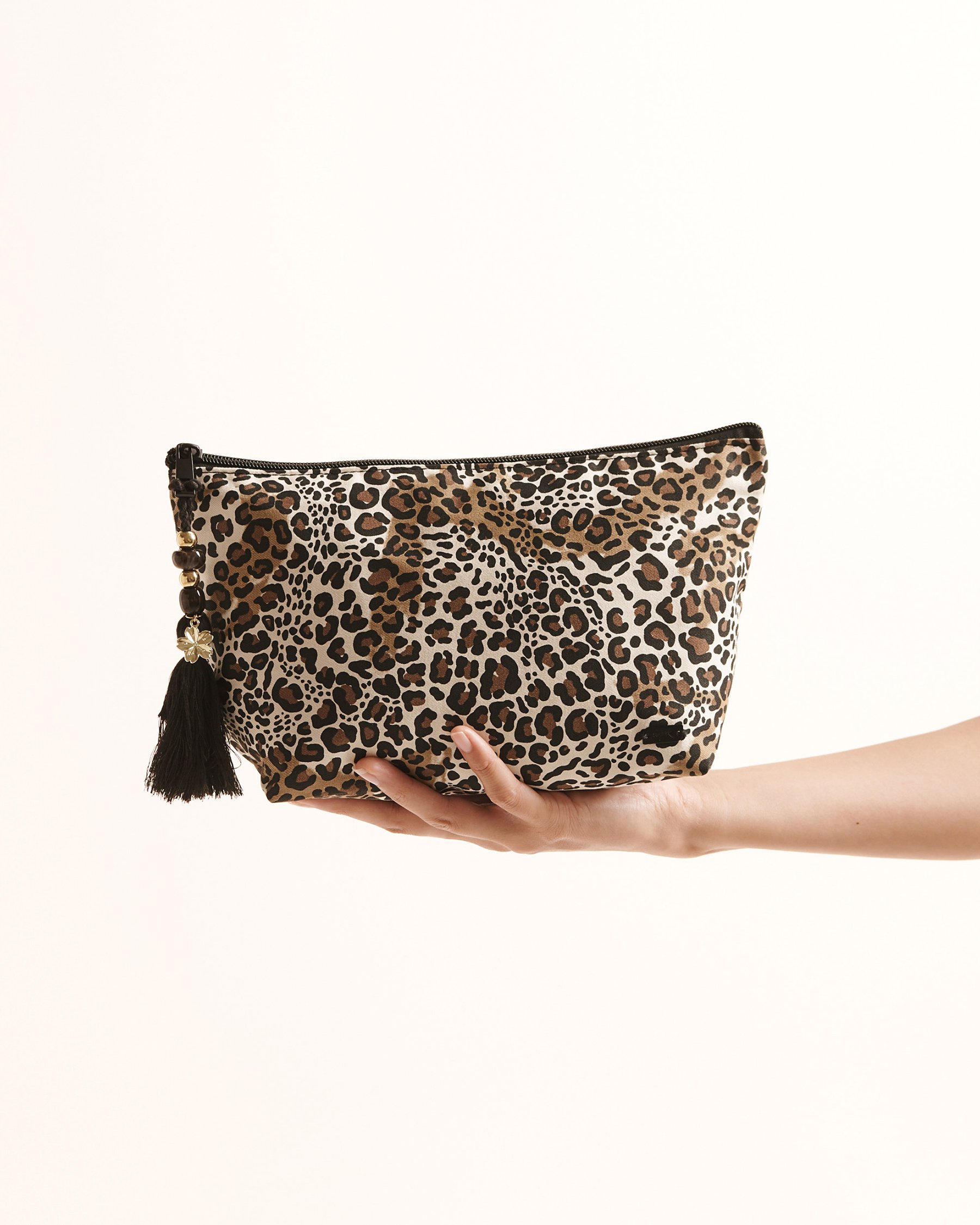 TROPIK Pochette en toile léopard Brun, beige, noir - Leopard 02500020 - View3