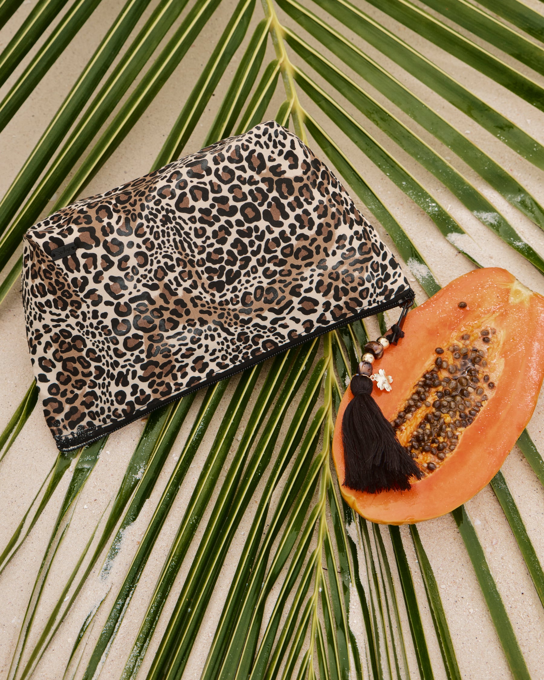 TROPIK Pochette en toile léopard Brun, beige, noir - Leopard 02500020 - View1
