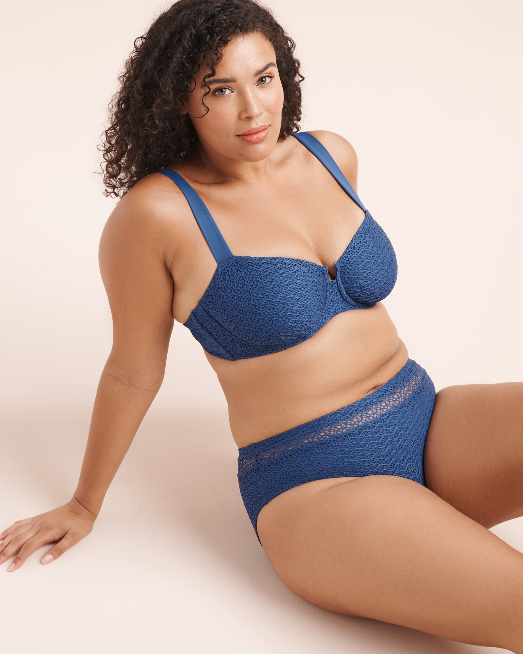 COSTA DEL REY Crochet D Cup Plunge Bikini Top Sodalite Blue 01200152 - View4