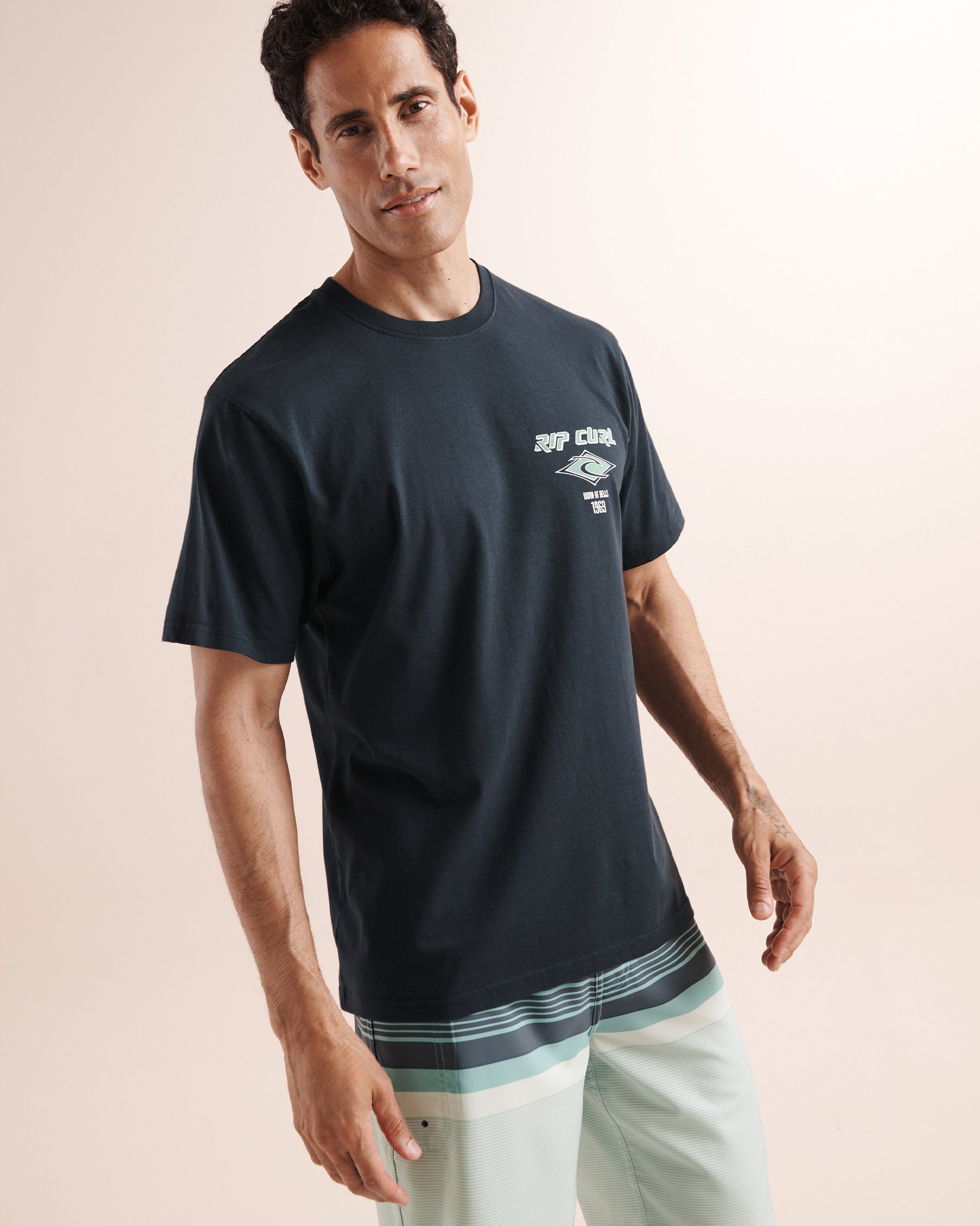 RIP CURL Fade Out Icon Relaxed Tee Navy Blue 12GMTE - View1