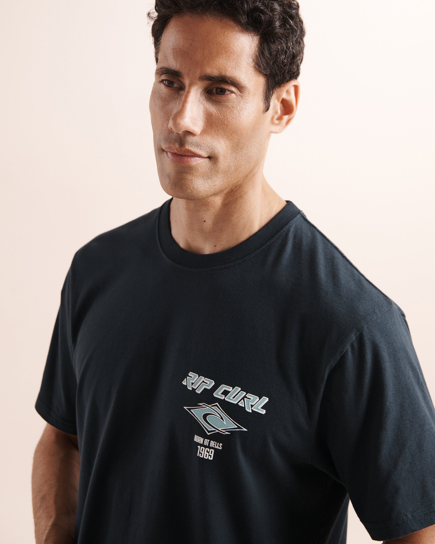 RIP CURL Fade Out Icon Relaxed Tee Navy Blue 12GMTE - View3