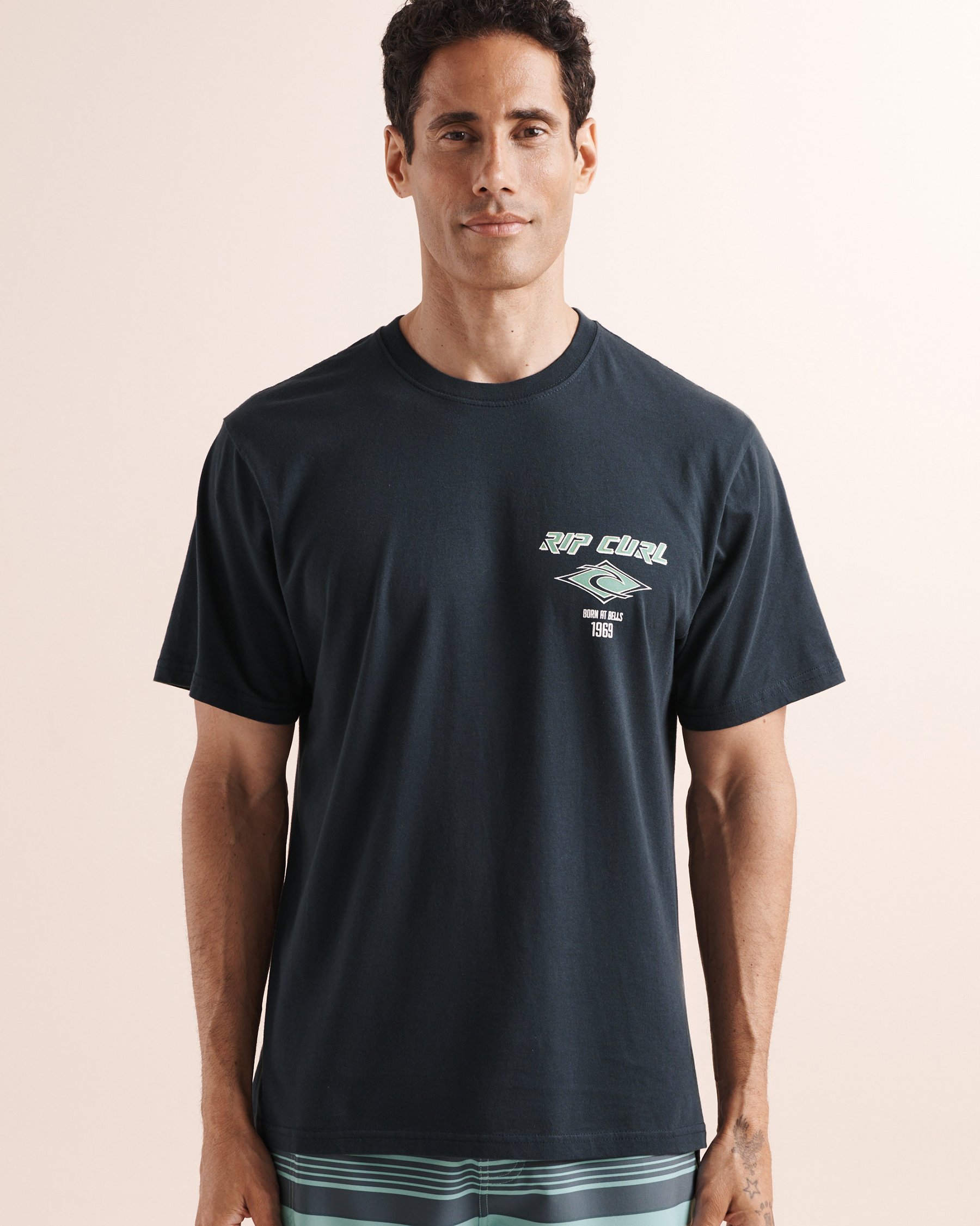 RIP CURL Fade Out Icon Relaxed Tee Navy Blue 12GMTE - View4