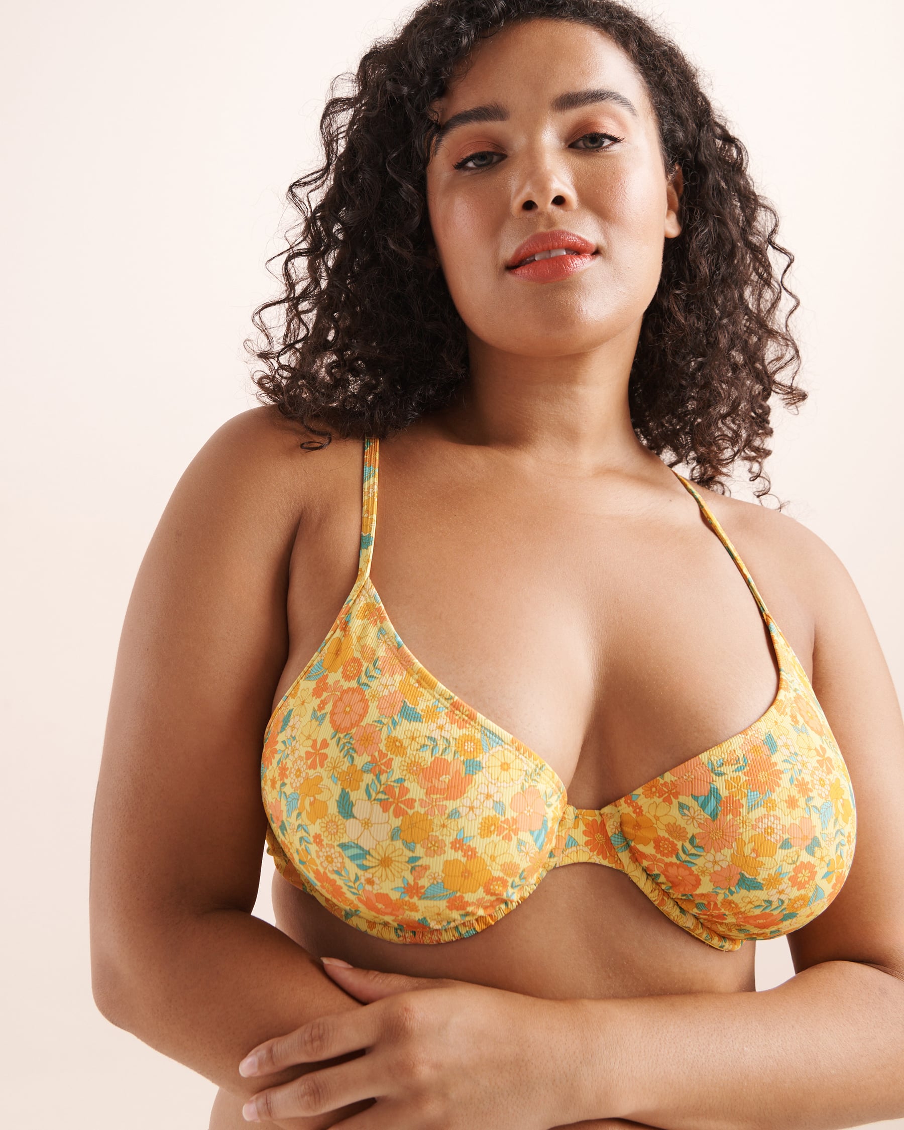 BODY GLOVE Felicity Solo D-F Cup Bikini Top Pink, yellow, orange, blue/Floral 3969515D - View4