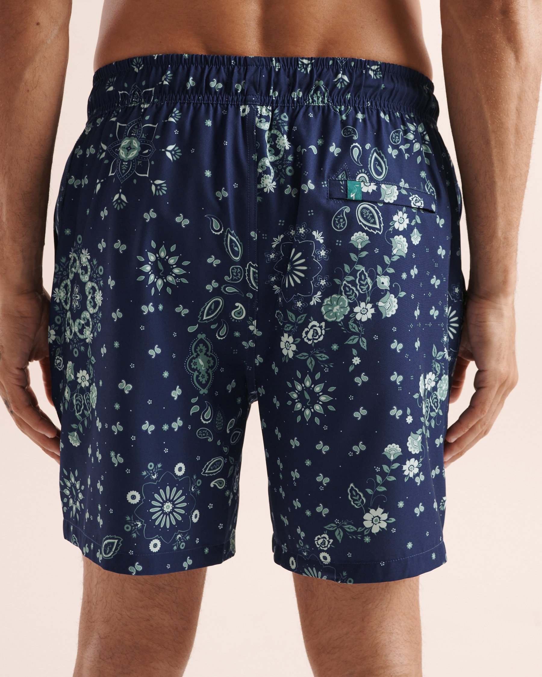 SHORELINE SEVEN Floral Paisley Compressive Liner 6'' Volley Swimsuit Blue 03100094 - View6