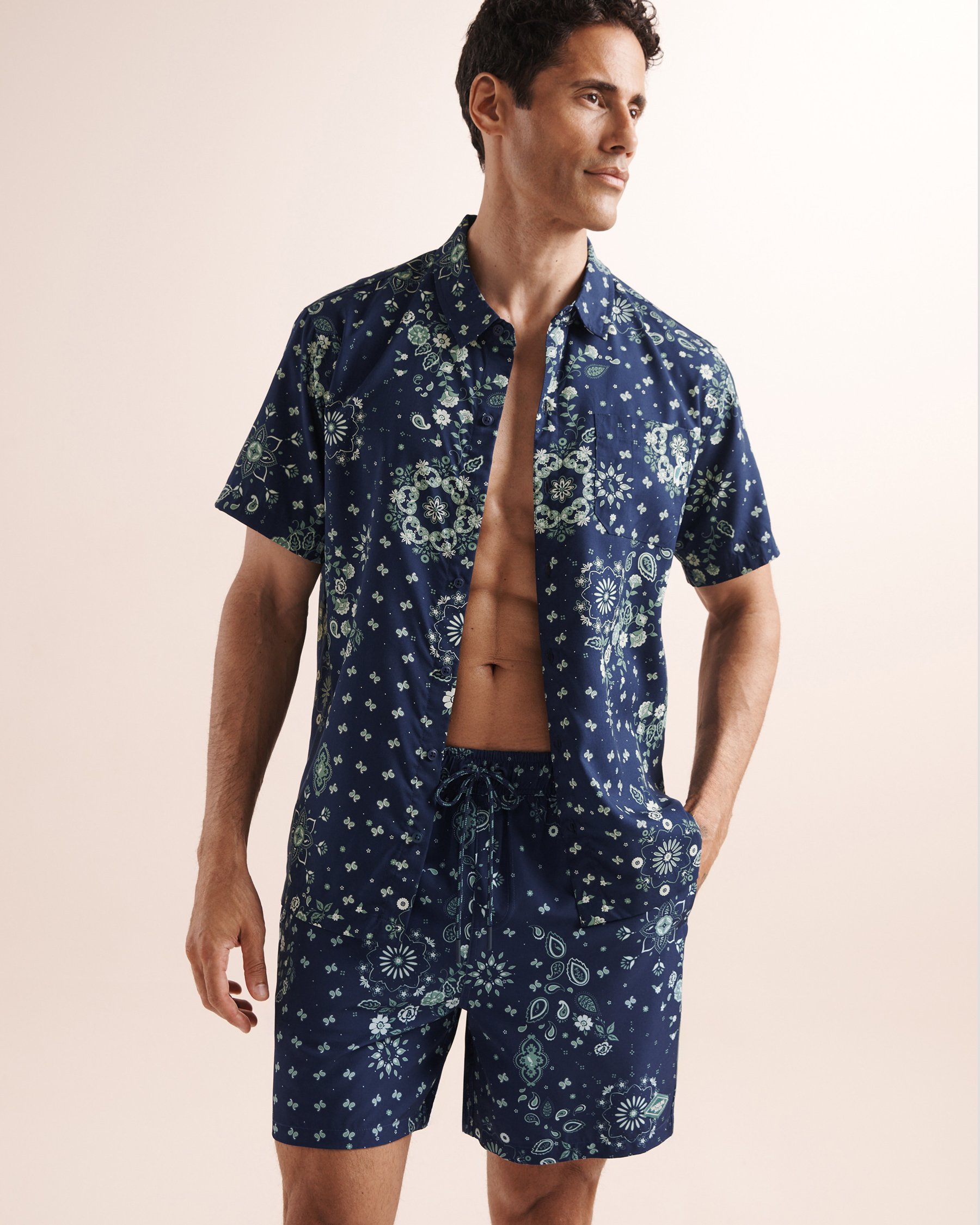 SHORELINE SEVEN Chemise à motif cachemire floral Bleu 04100082 - View4