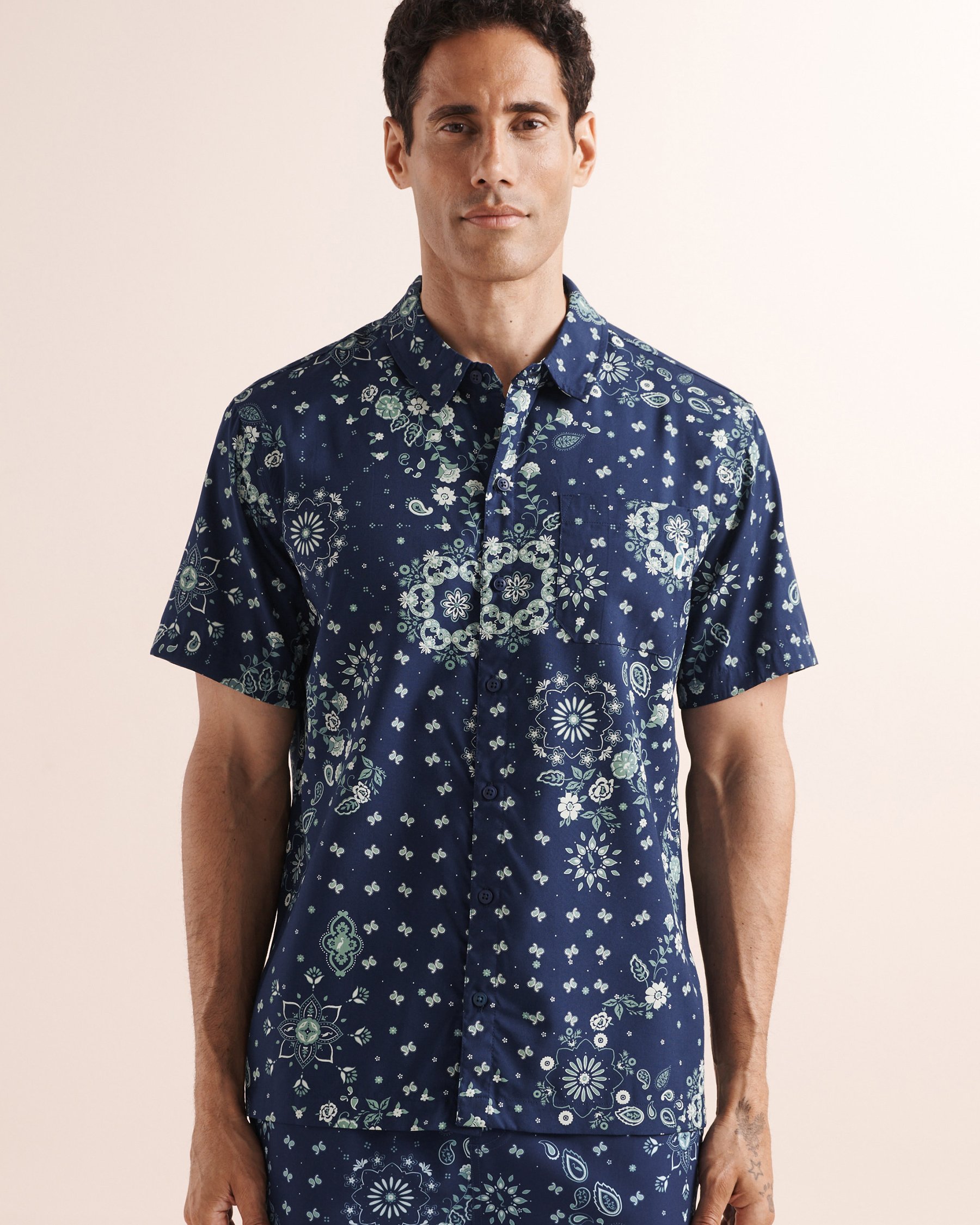 SHORELINE SEVEN Chemise à motif cachemire floral Bleu 04100082 - View5