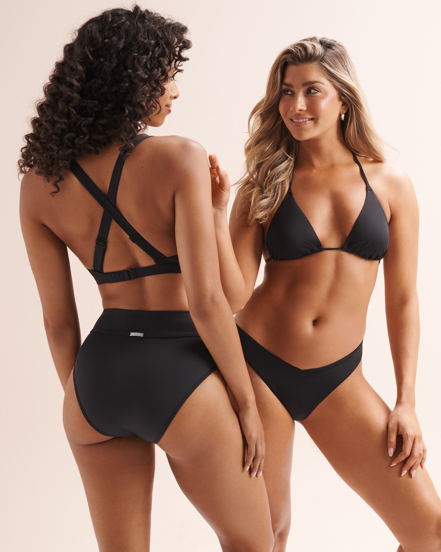EAU DE SEA High-Rise Brazilian Bikini Bottom Black 01300658 - View1