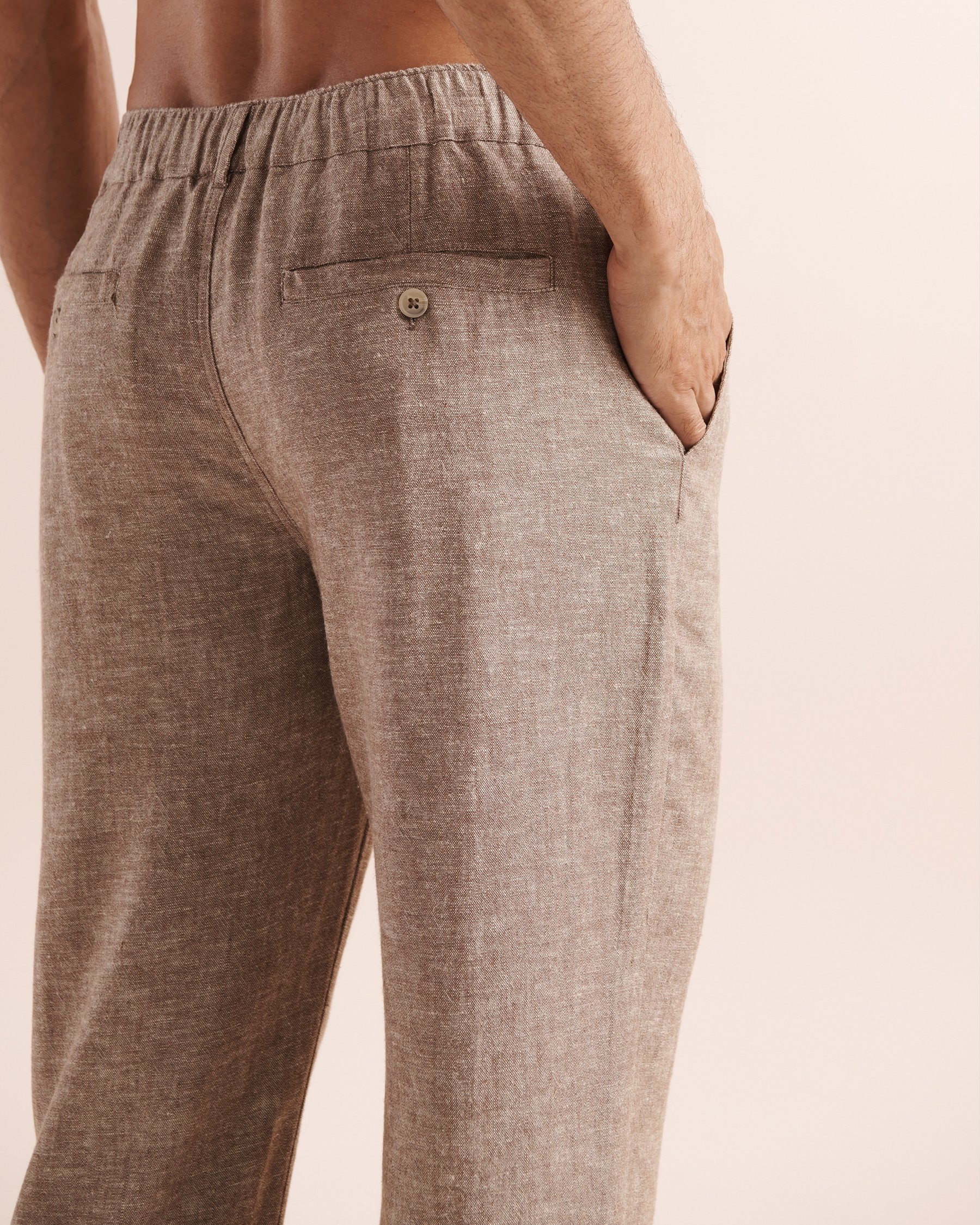 OFF THE BEACH Pantalon en mélange de lin Beige 04200010 - Voir4