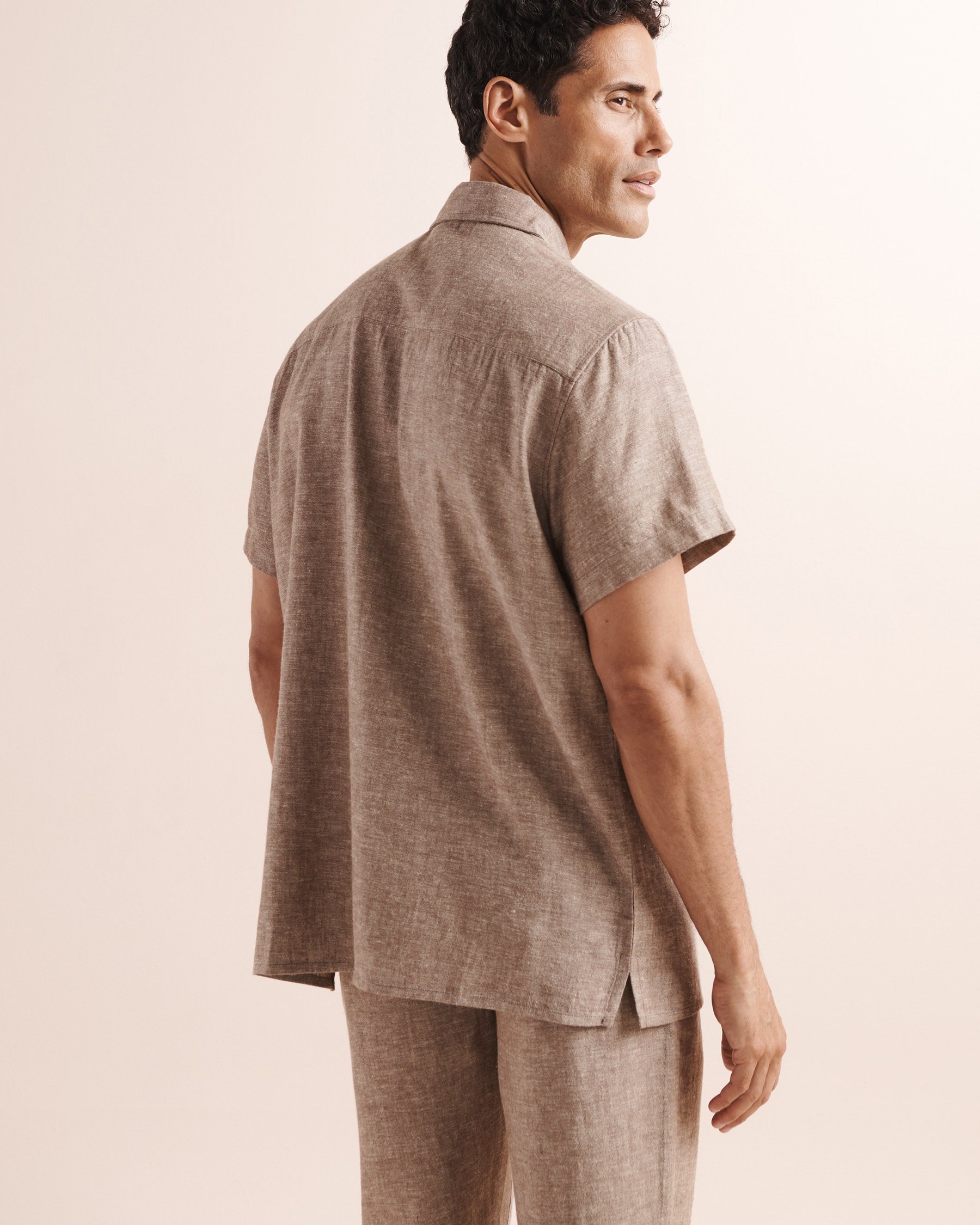 OFF THE BEACH Linen Blend Short Sleeves Shirt Beige 04100049 - View2