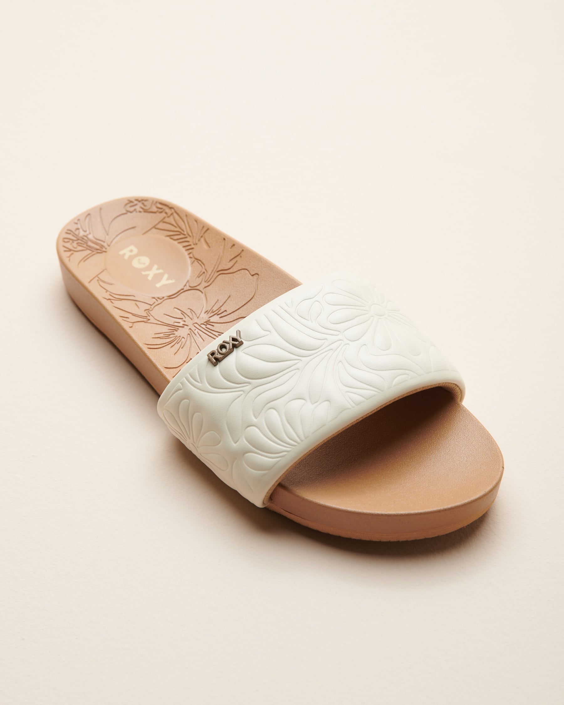 ROXY Nani Slide Floral Textured Strap Beige and white 14400715 - View1