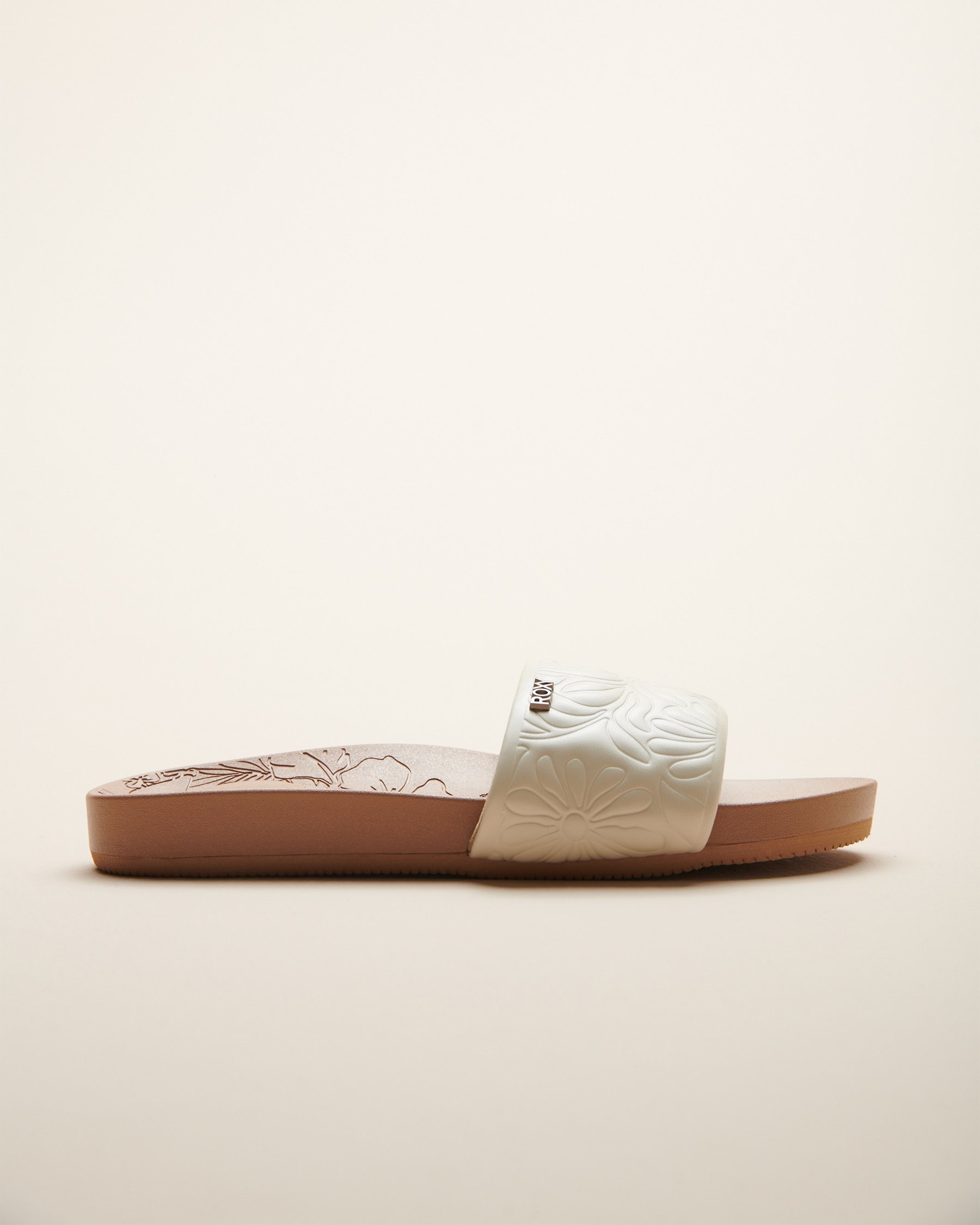 ROXY Nani Slide Floral Textured Strap Beige and white 14400715 - View3