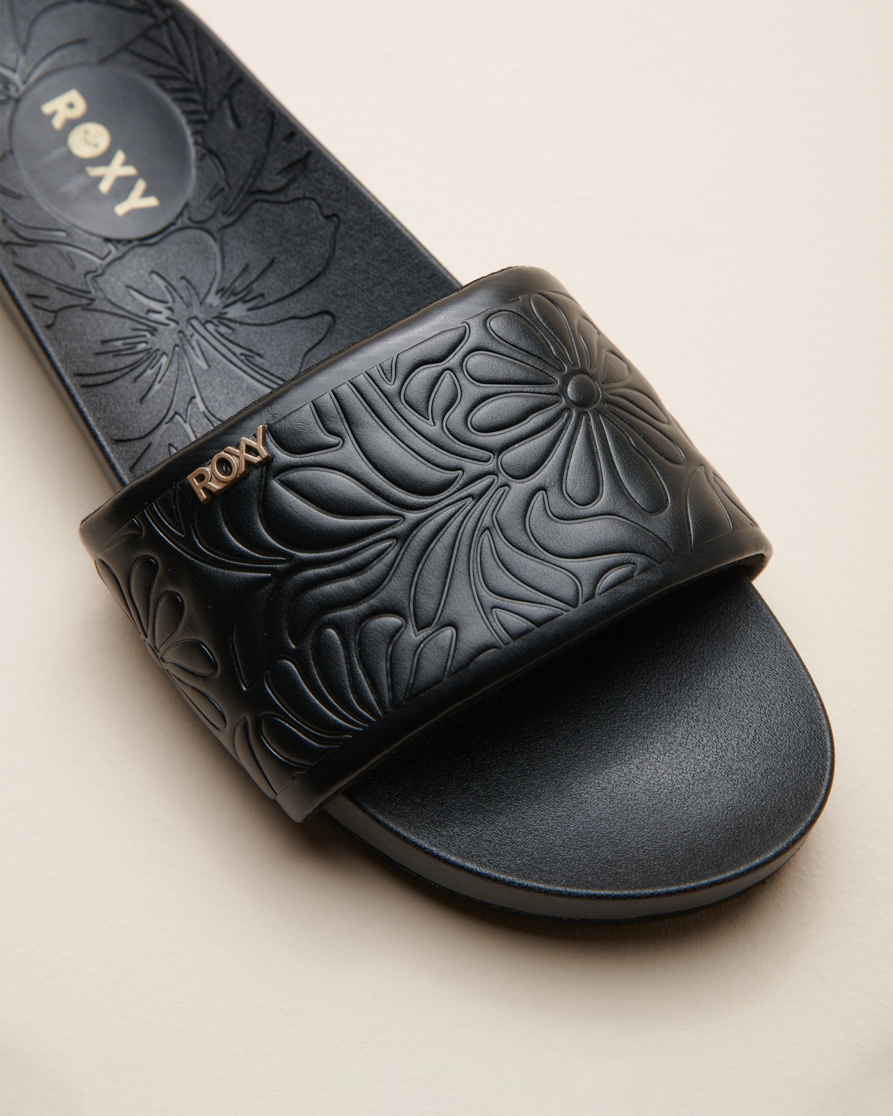 ROXY Nani Slide Floral Textured Strap Black 14400716 - View4