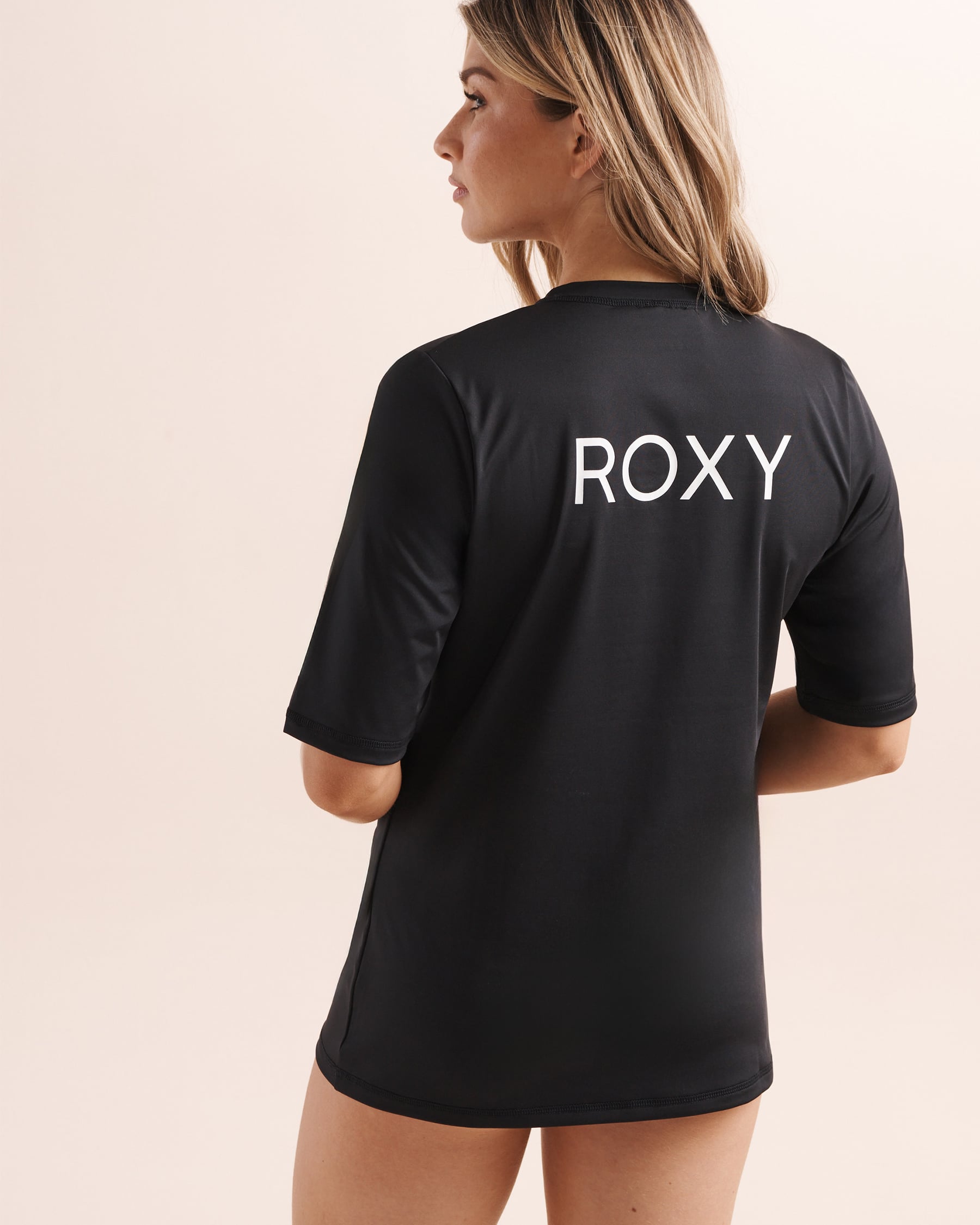 ROXY New Enjoy Waves Short Sleeve Lycra Rashguard Black ERJWR03702 - View2