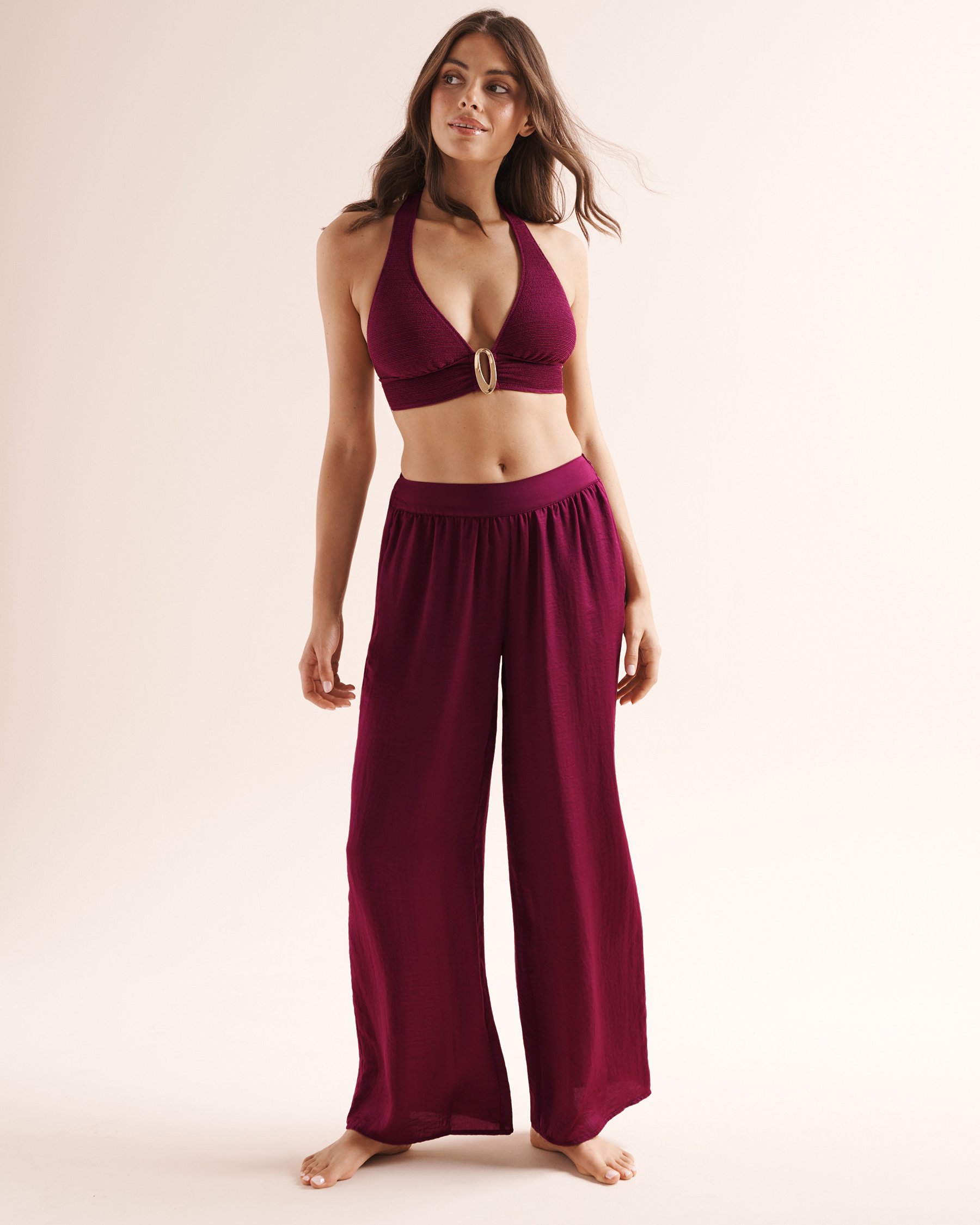 SANTEMARE Satined Pants Purple 02200128 - View3