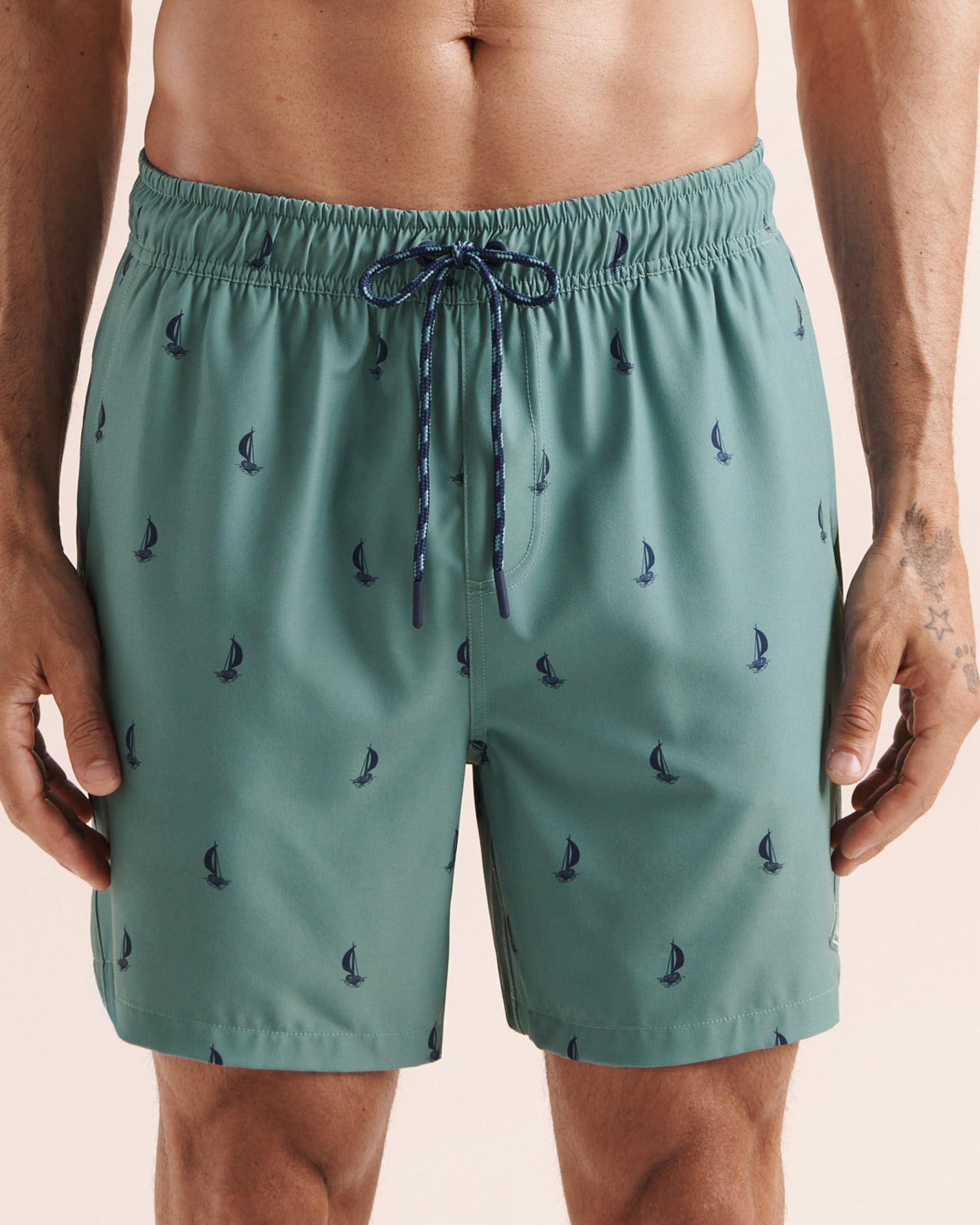 SHORELINE SEVEN Sailboat Compressive Liner 6'' Volley Swimsuit Teal 03100094 - View6