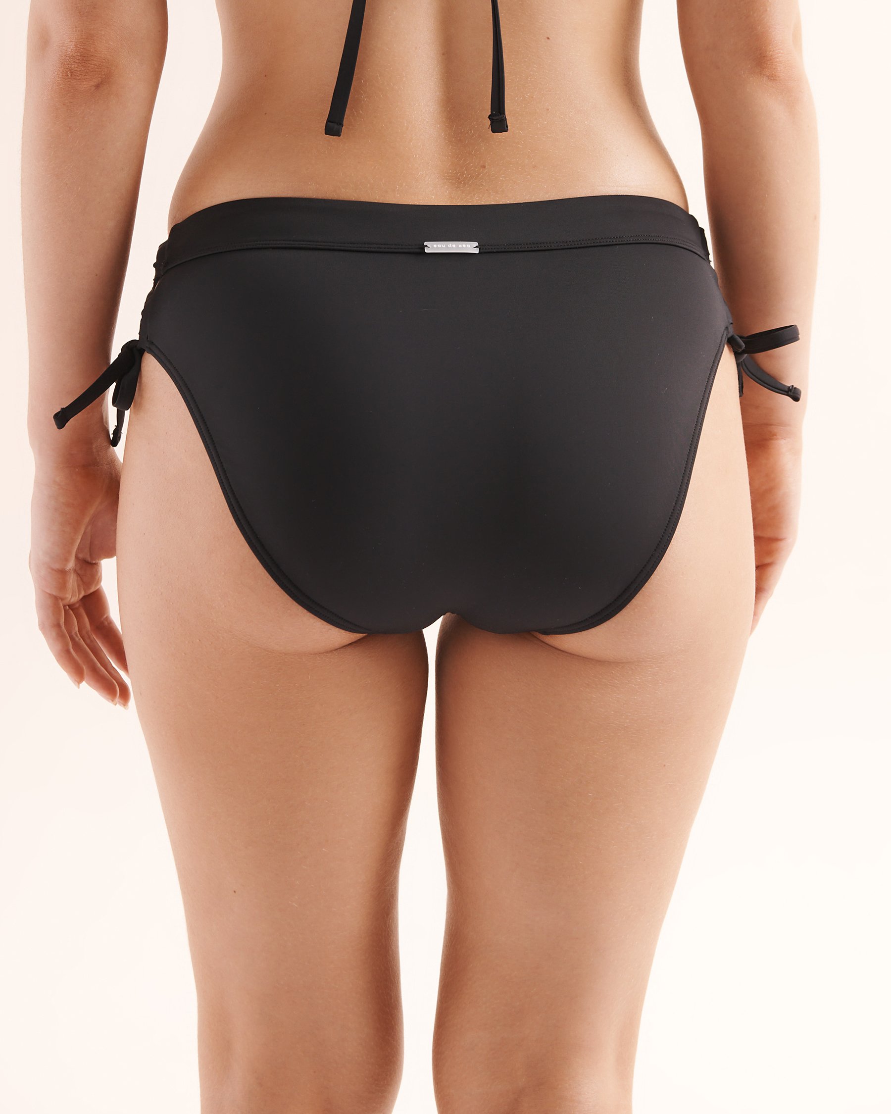 EAU DE SEA Side Tie Mid-Rise Bikini Bottom Black 01300657 - View2