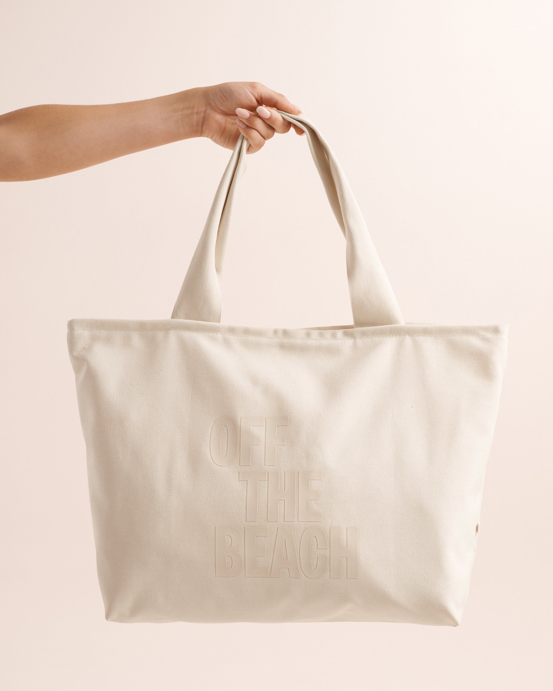 OFF THE BEACH Signature Large Tote Bag Beige 02500029 - View3