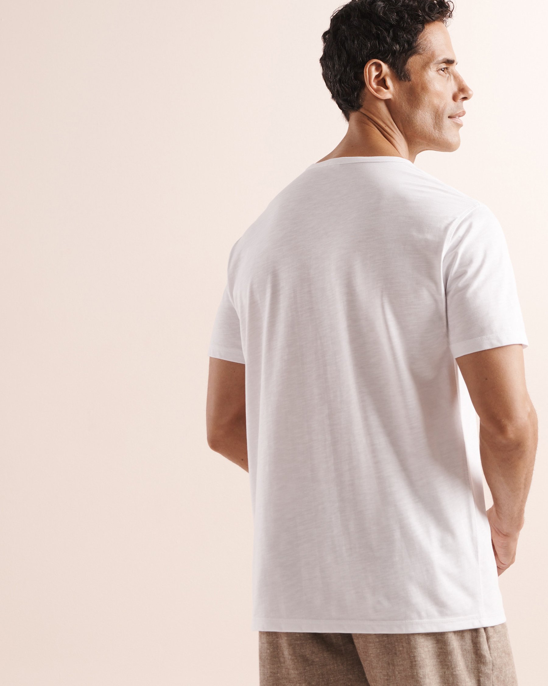 OFF THE BEACH Slub Henley T-Shirt White 04100076 - View2