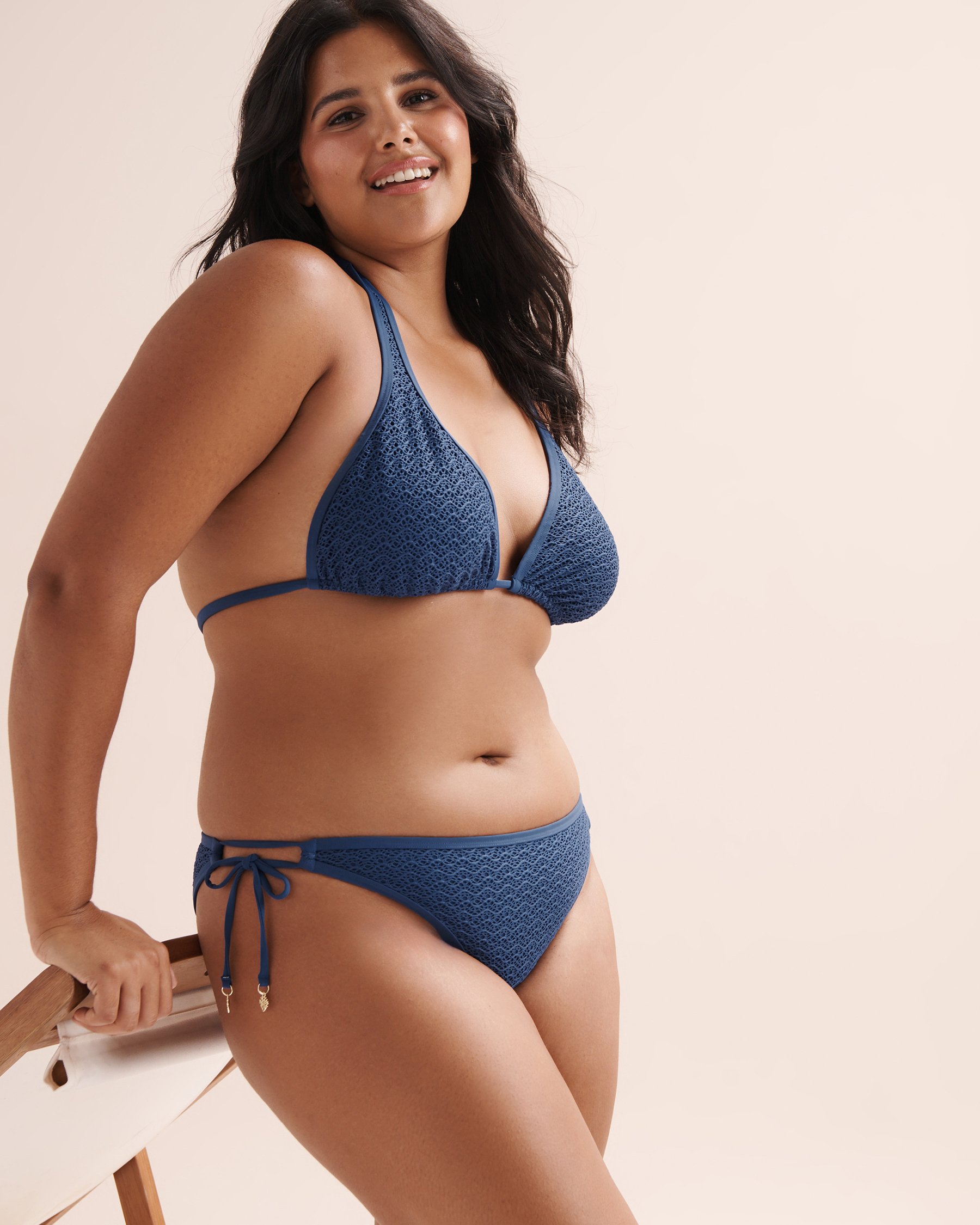 COSTA DEL REY Crochet Triangle Bikini Top Sodalite Blue 01100618 - View8