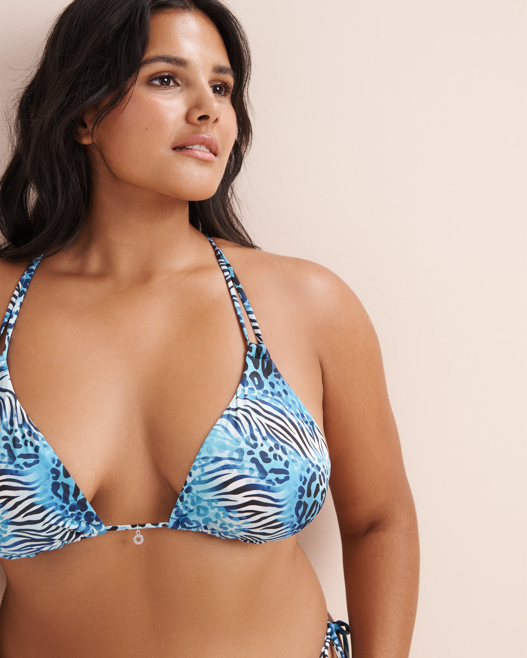 SEATONIC Leopard Zebra Triangle Bikini Top Blue, black, white/zebra leopard 01100632 - View5
