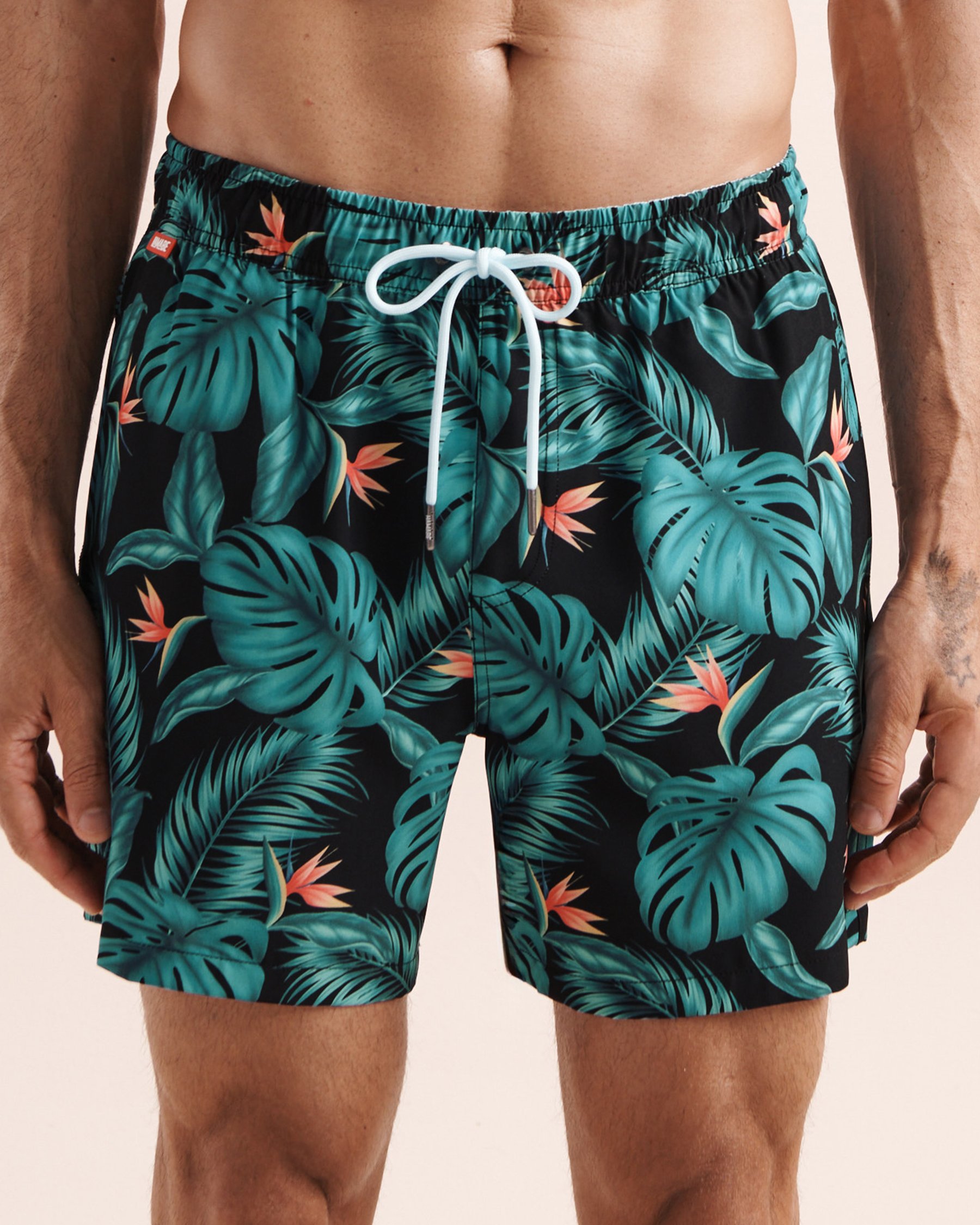 HAMABE Tropical Print  5'' Volley Swimsuit With Compression Liner Black, blue and red 03100093 - View5