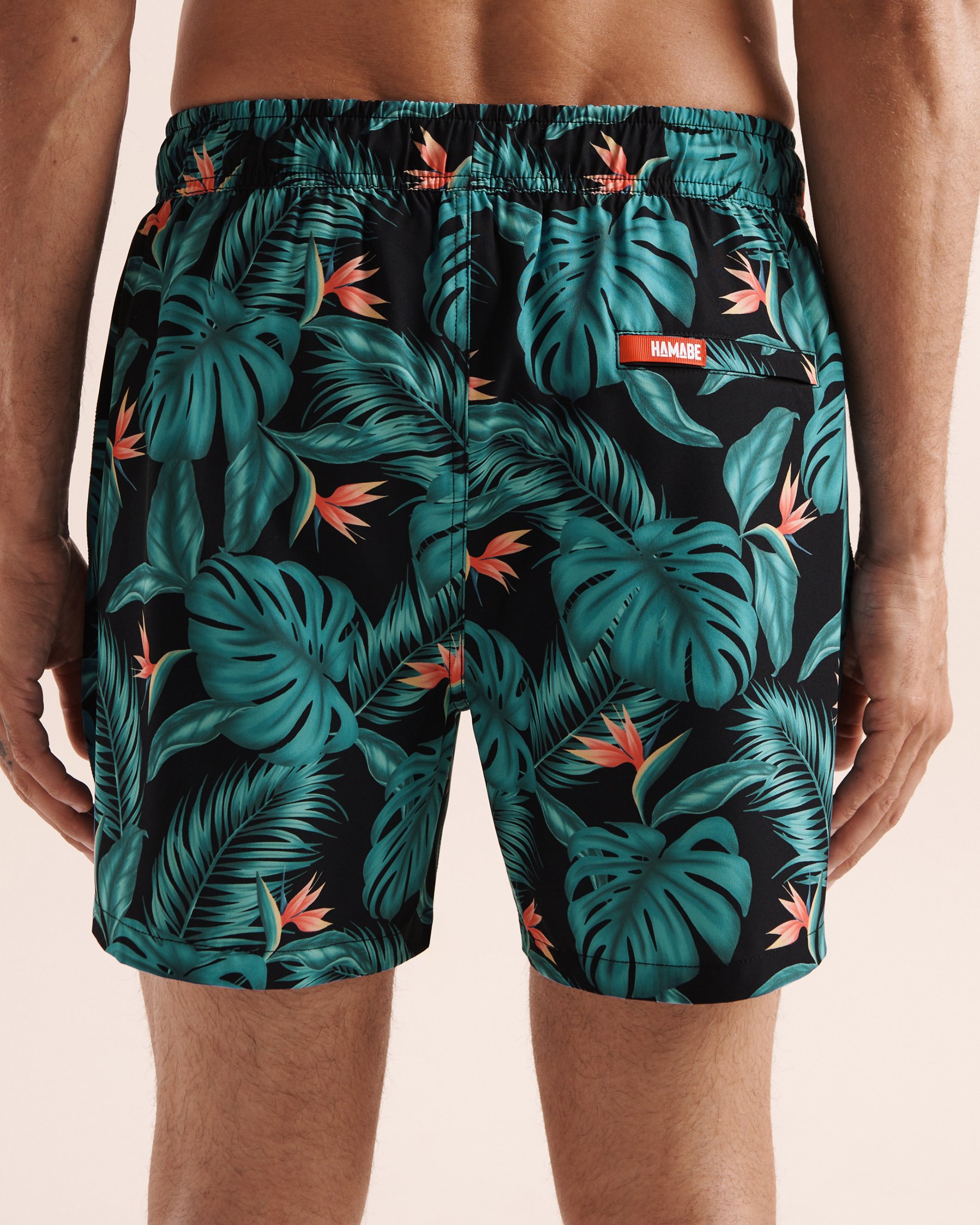 HAMABE Tropical Print  5'' Volley Swimsuit With Compression Liner Black, blue and red 03100093 - View6