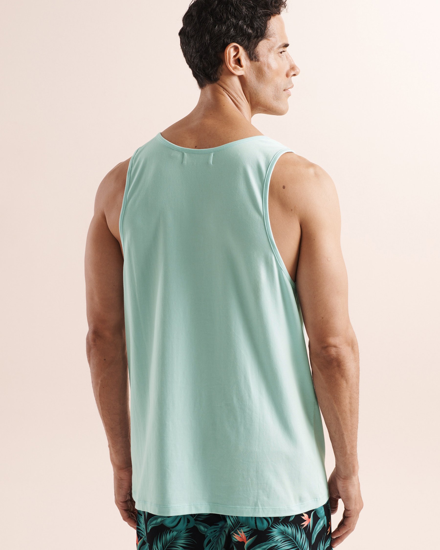 HAMABE Tropical Signature Print Tank Top Clear Blue 04100079 - View2