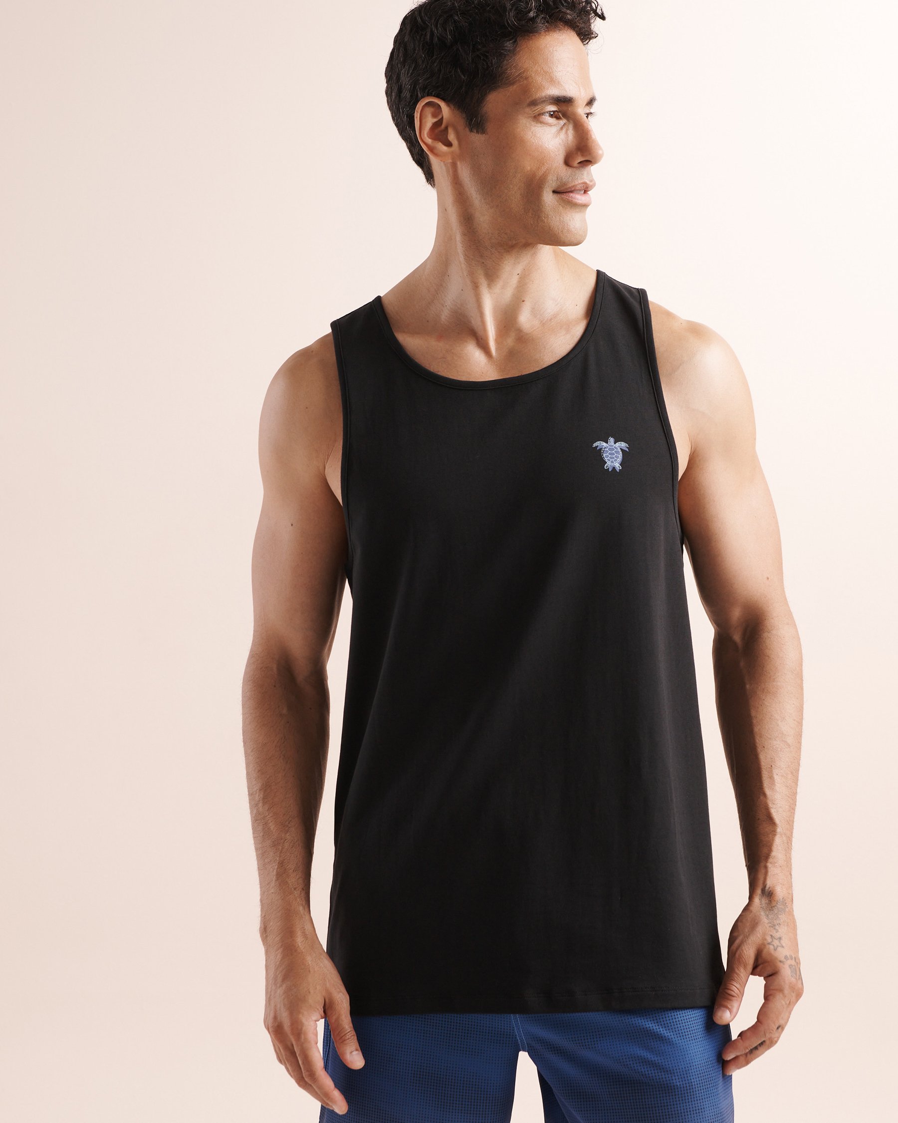 HAMABE Turtle Print Tank Top Black 04100079 - View1