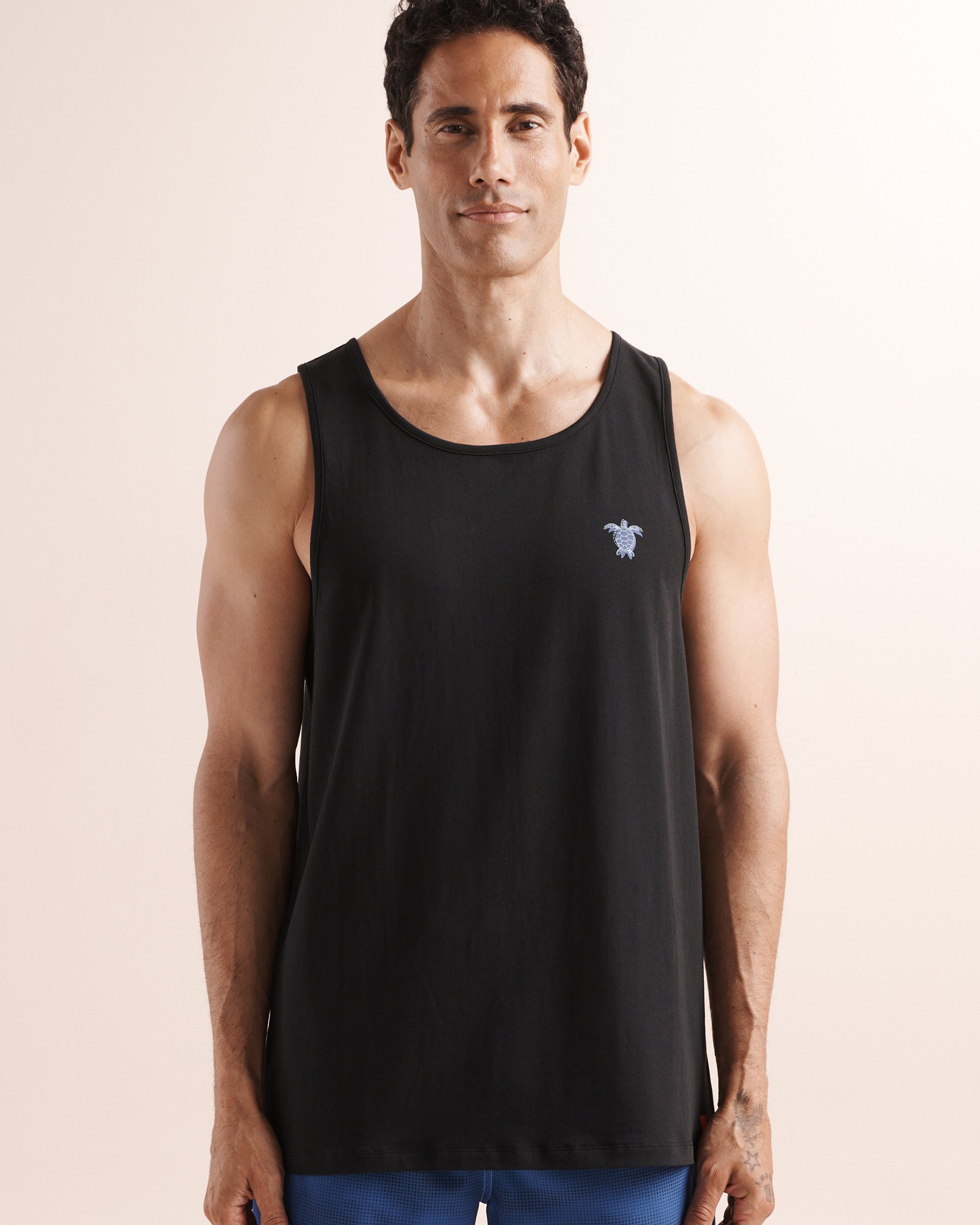HAMABE Turtle Print Tank Top Black 04100079 - View4