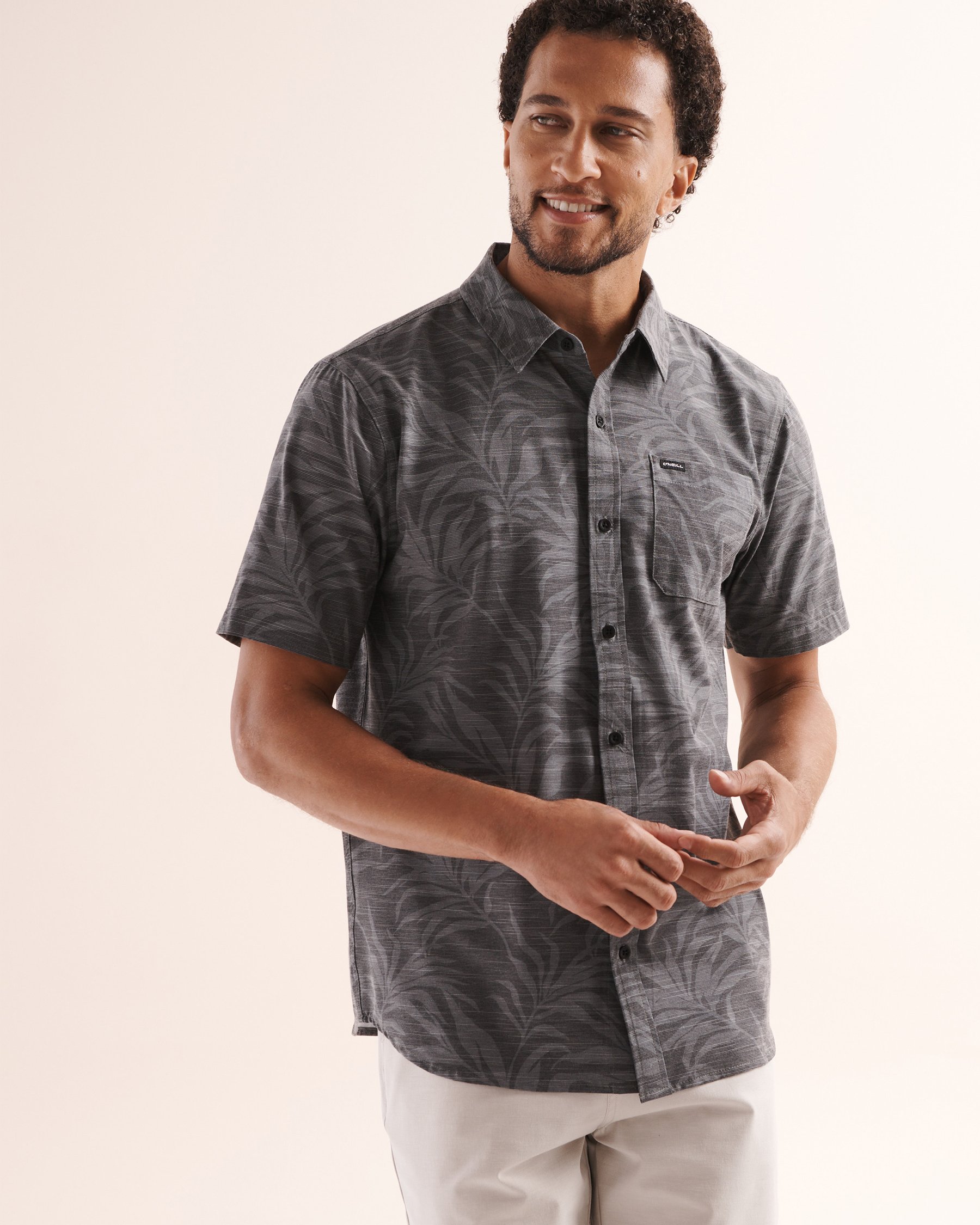 O'NEILL UPF Slub Relaxed Fit Shirt Black and grey SP2610412 - View1