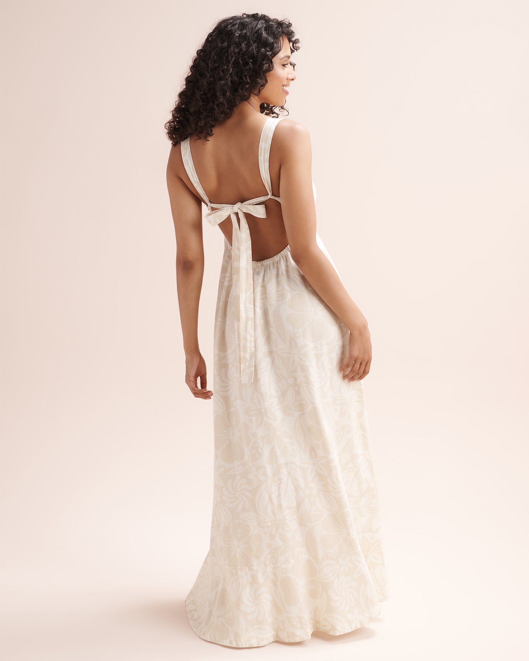ROXY Wilder Coast Dress Beige/Floral RD10524ANDED - View2