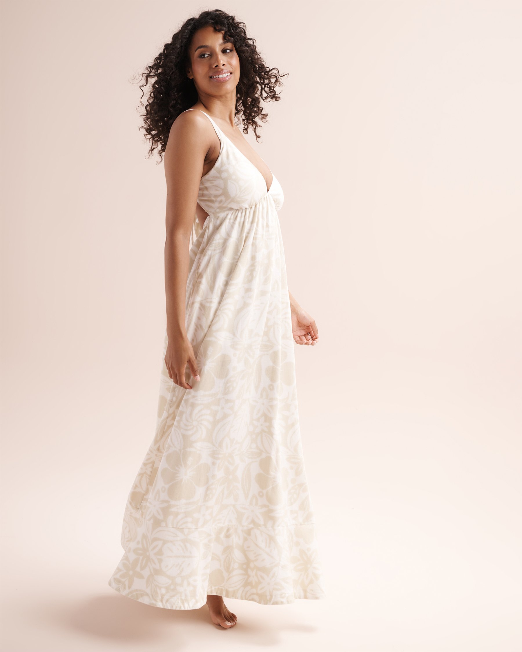 ROXY Wilder Coast Dress Beige/Floral RD10524ANDED - View4