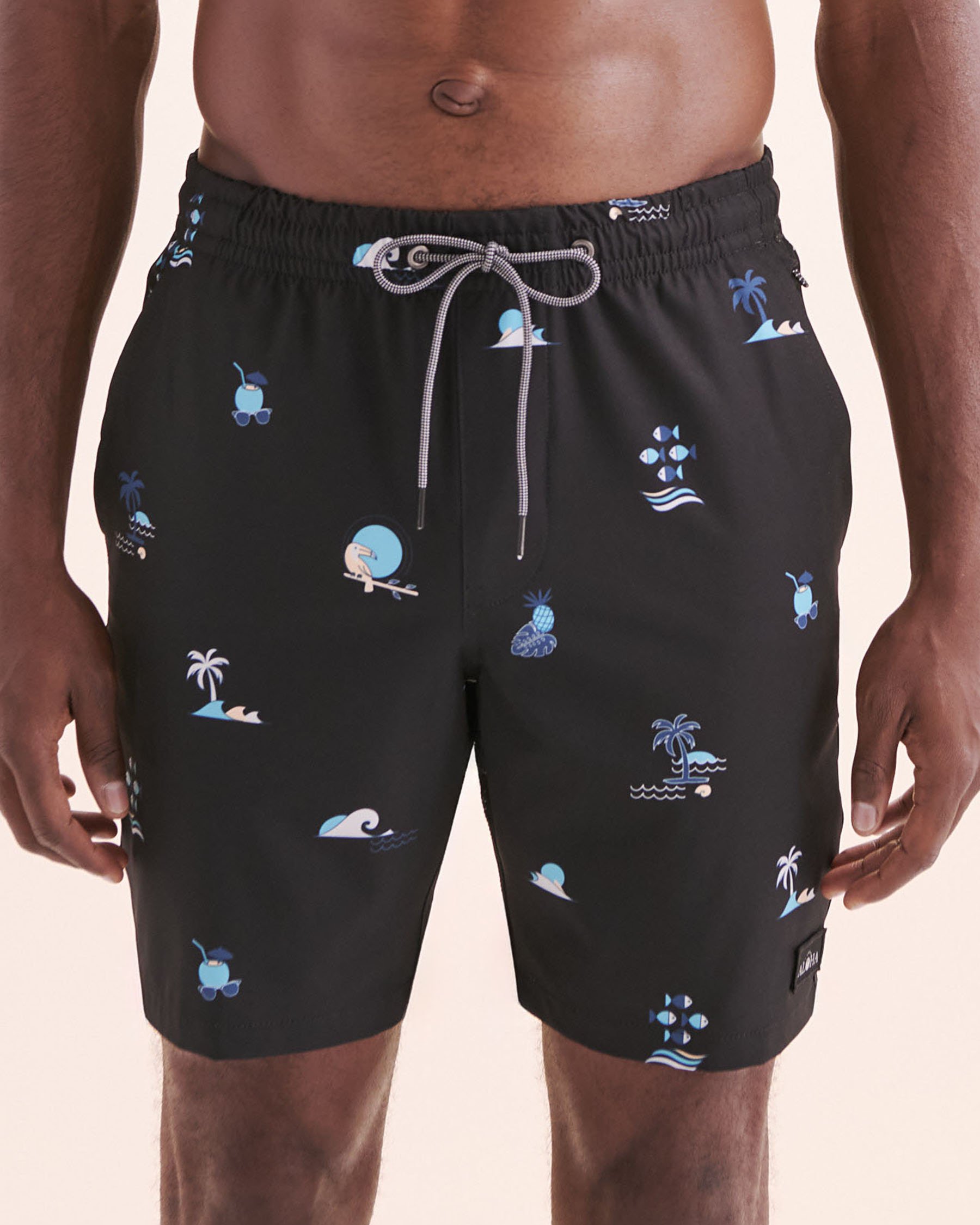 LUCKY ALOHA Maillot volley avec filet Aruba Noir, blanc, bleu ARB1178 - View1