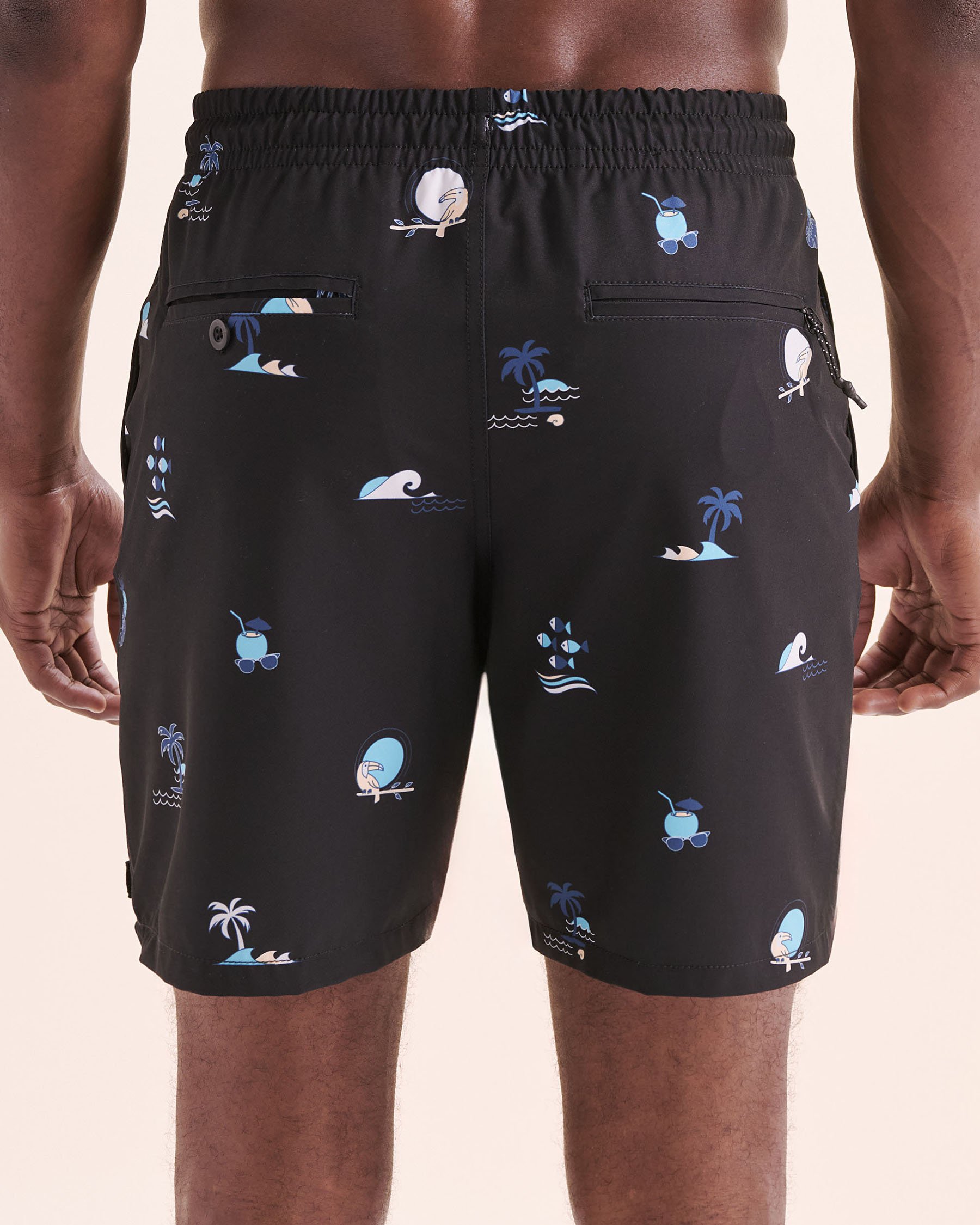 LUCKY ALOHA Maillot volley avec filet Aruba Noir, blanc, bleu ARB1178 - View2