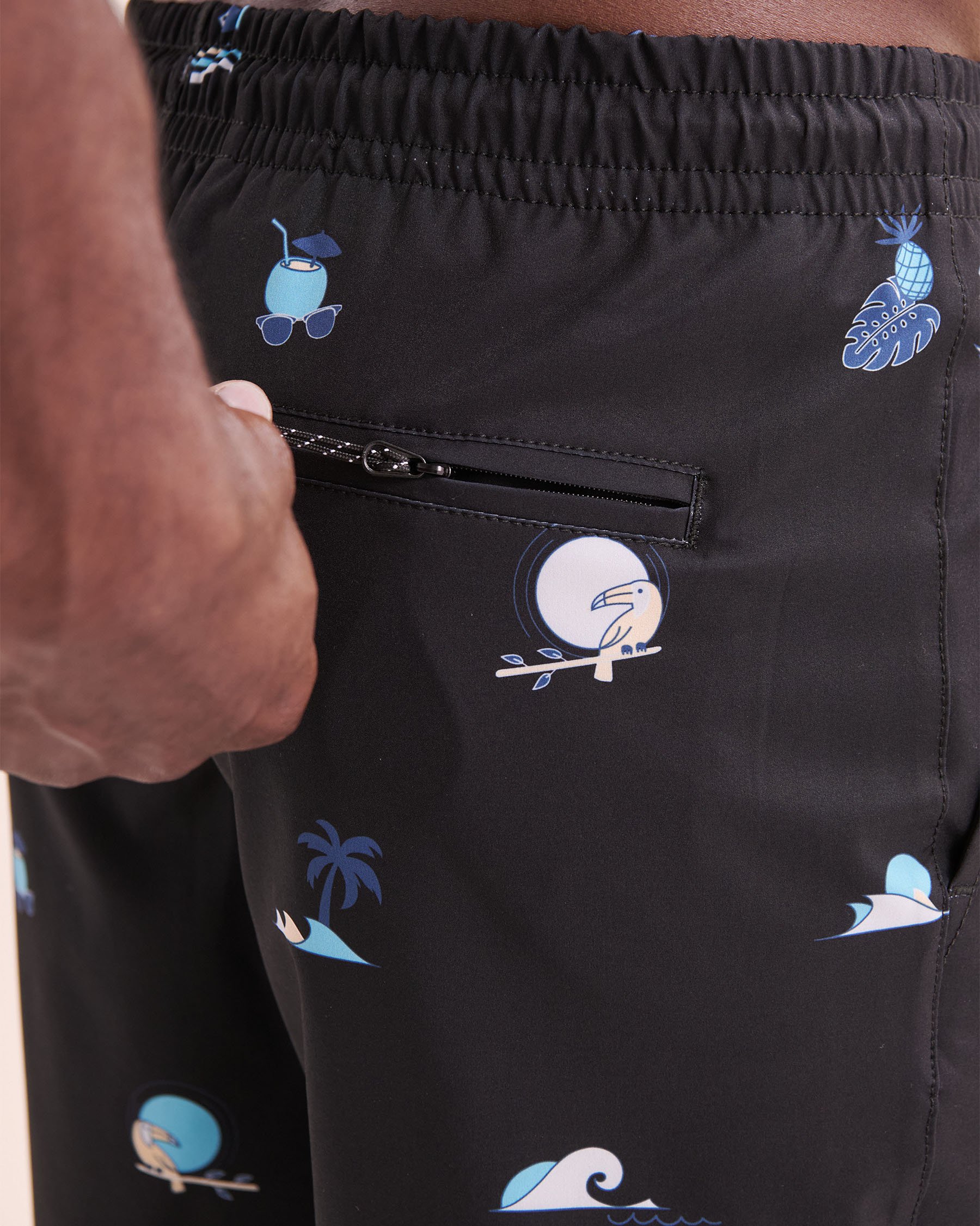 LUCKY ALOHA Maillot volley avec filet Aruba Noir, blanc, bleu ARB1178 - View3