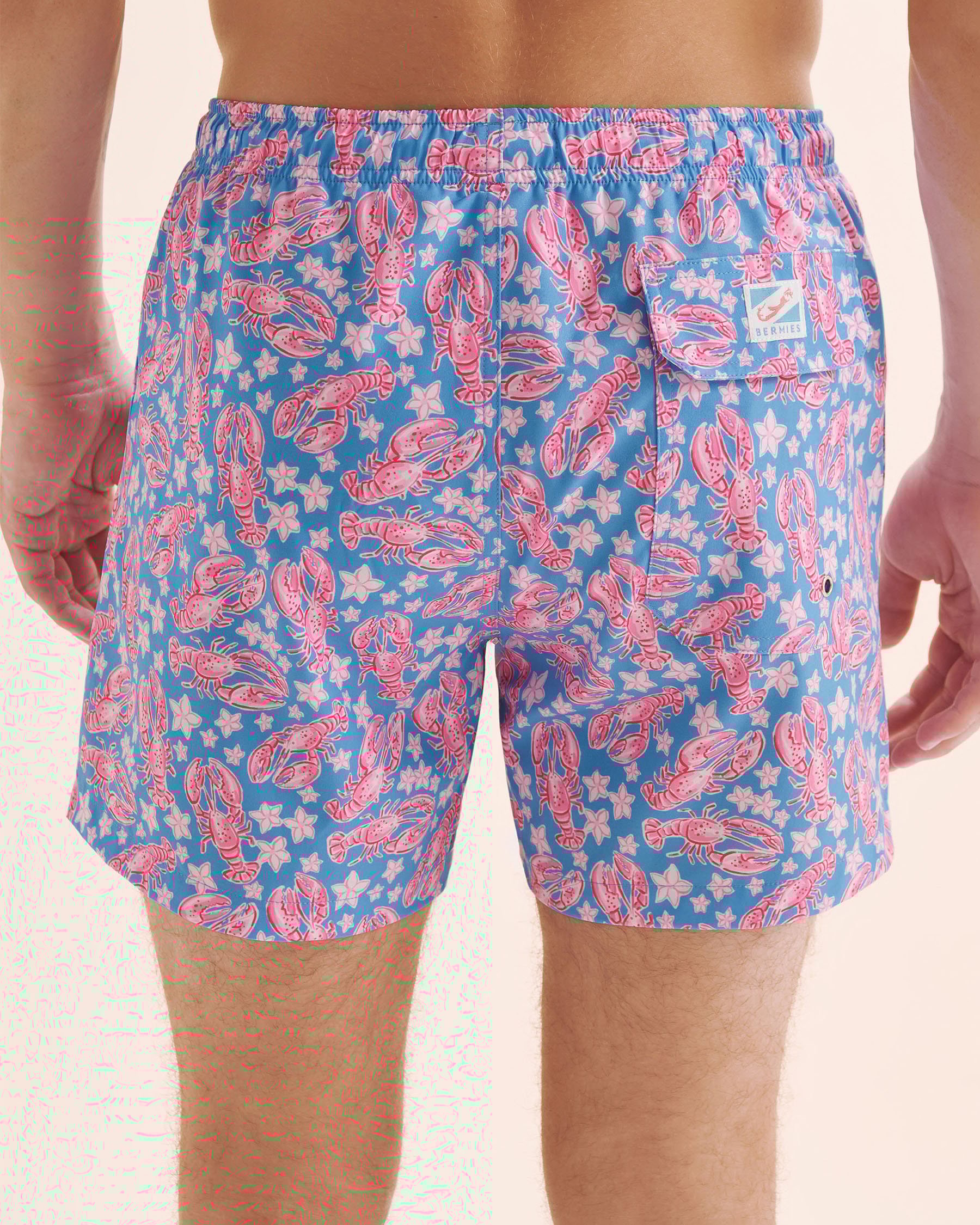 BERMIES Lobster Coralway Classic Mesh Liner Swimsuit Blue and pink LOBSCRLW-CLA - View2