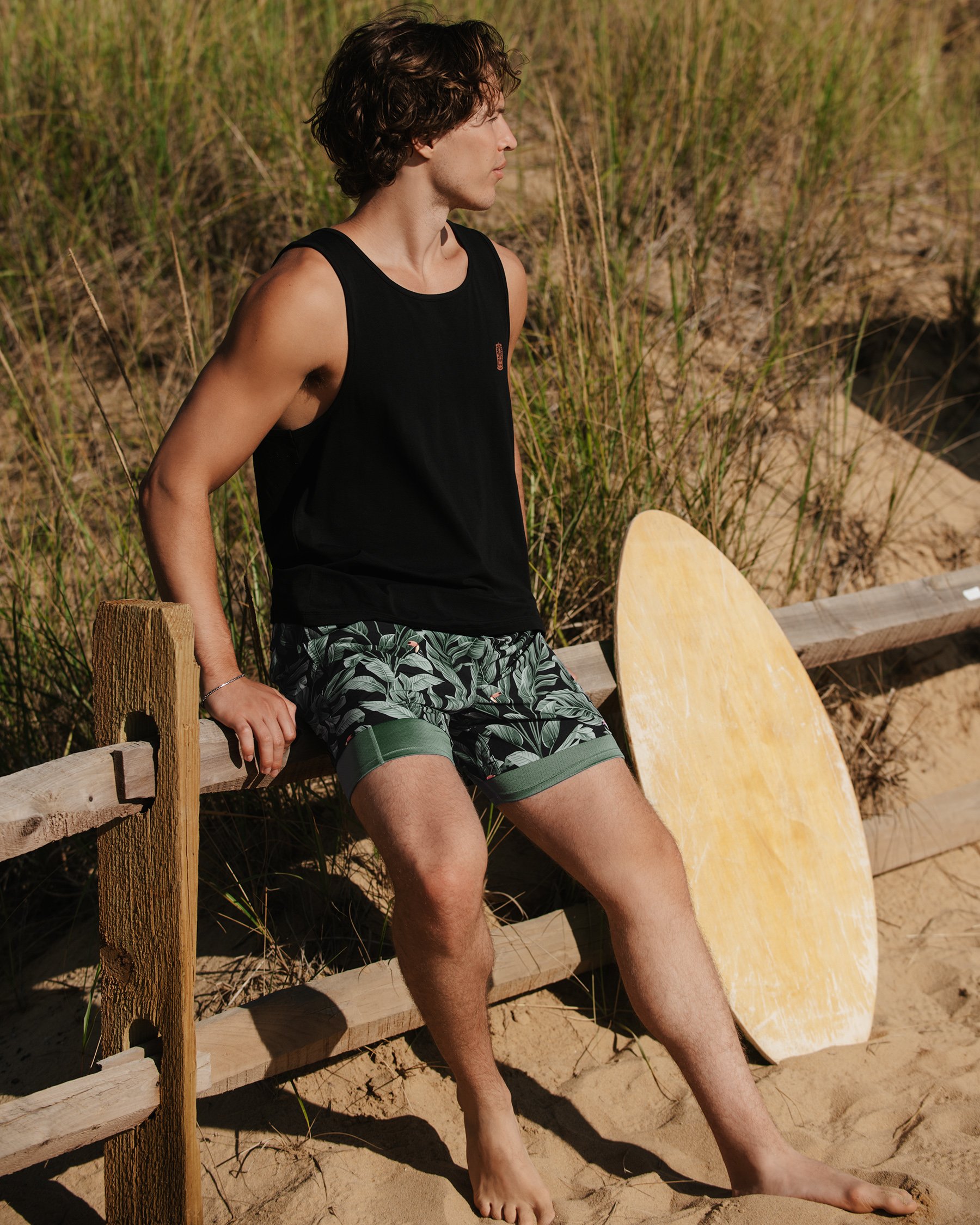 HAMABE Maillot volley avec doublure de compression Noir, bleu rose 03100069 - View2