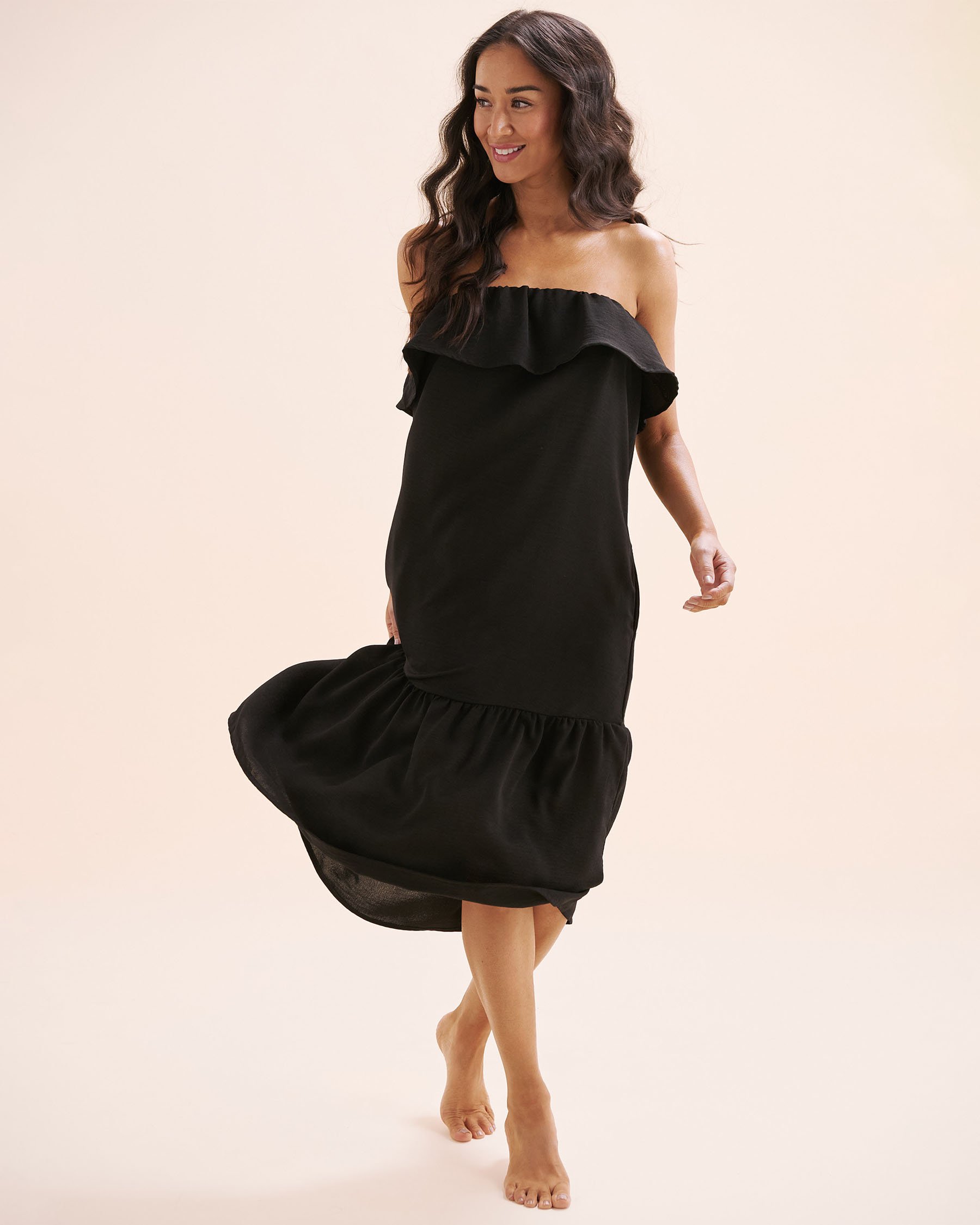 COVER ME Robe midi Melrose Bay Noir 26022555 - View4