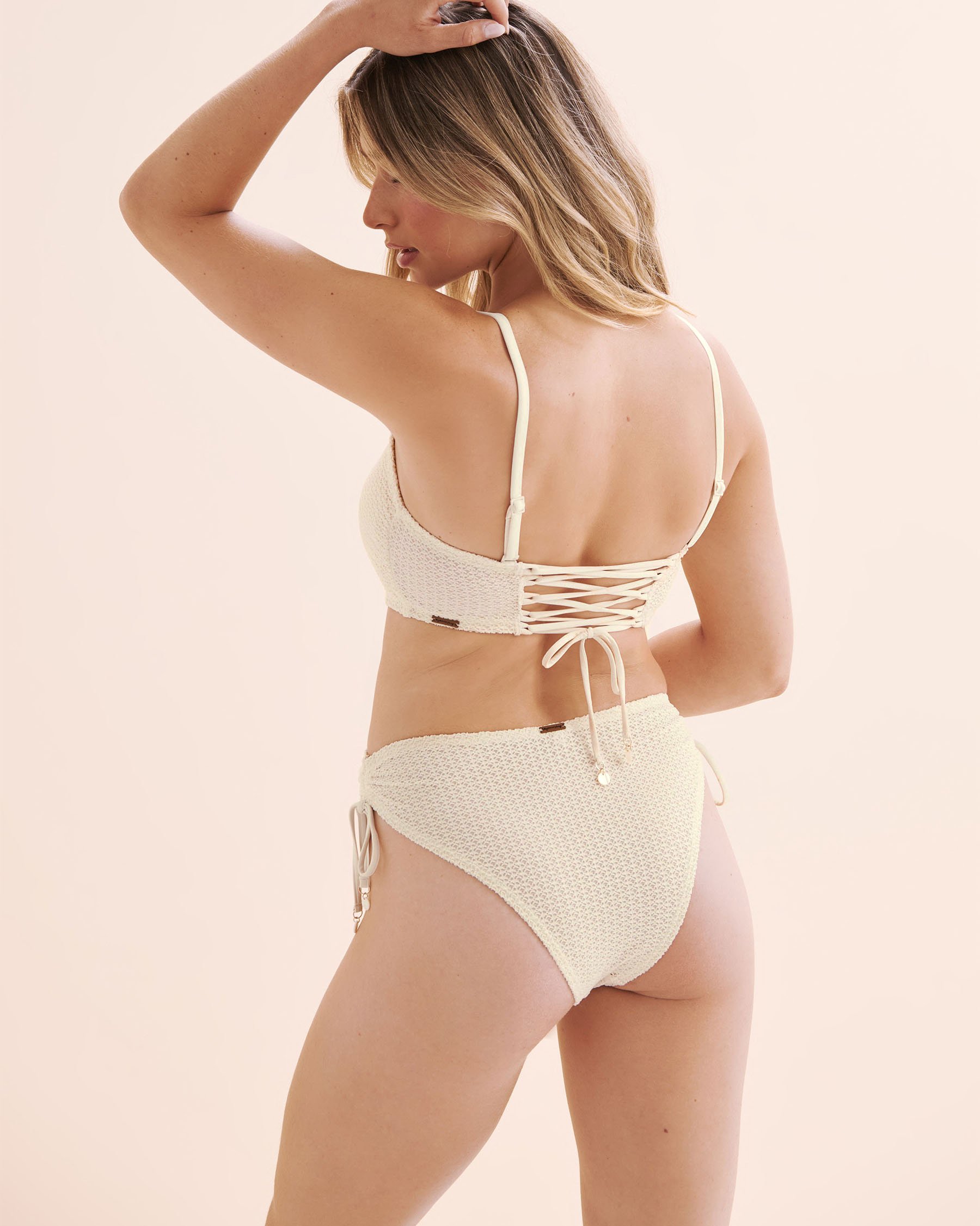 MY BIKINI STORY Crochet Bandeau Bikini Top White 01100475 - View6