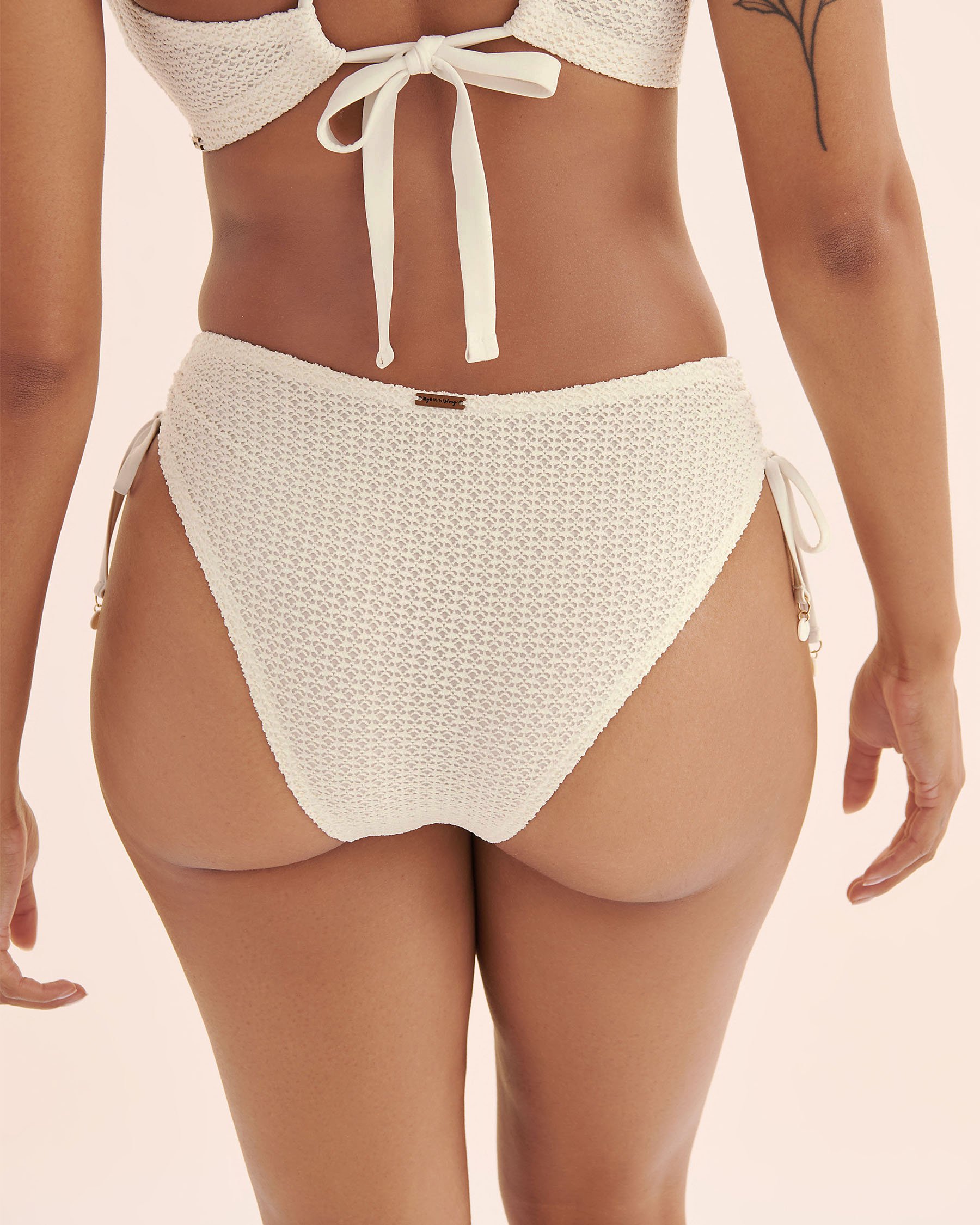 MY BIKINI STORY Crochet Cheeky Bikini Bottom White 01300402 - View4
