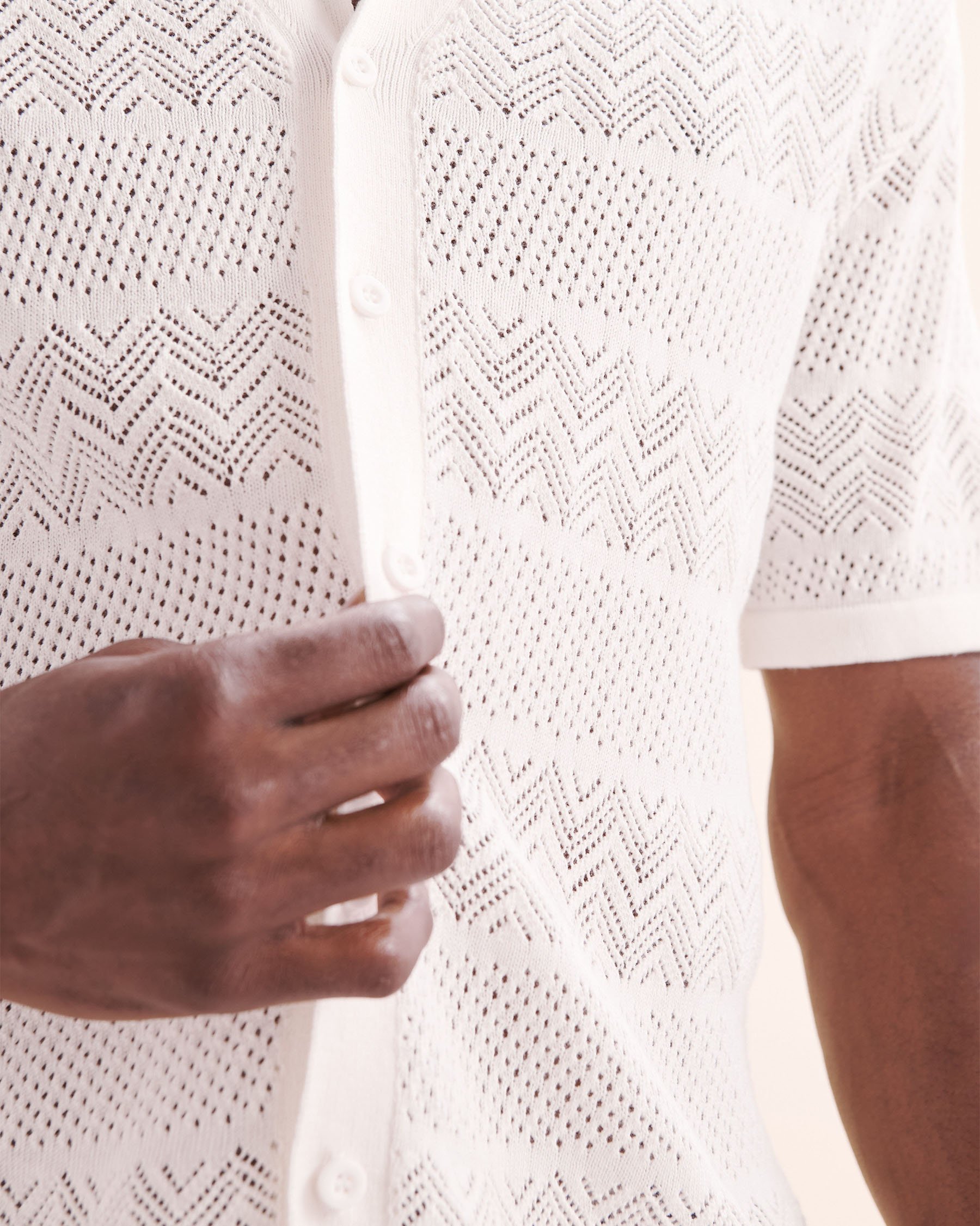 OFF THE BEACH Crochet Shirt Beige 04100043 - View3