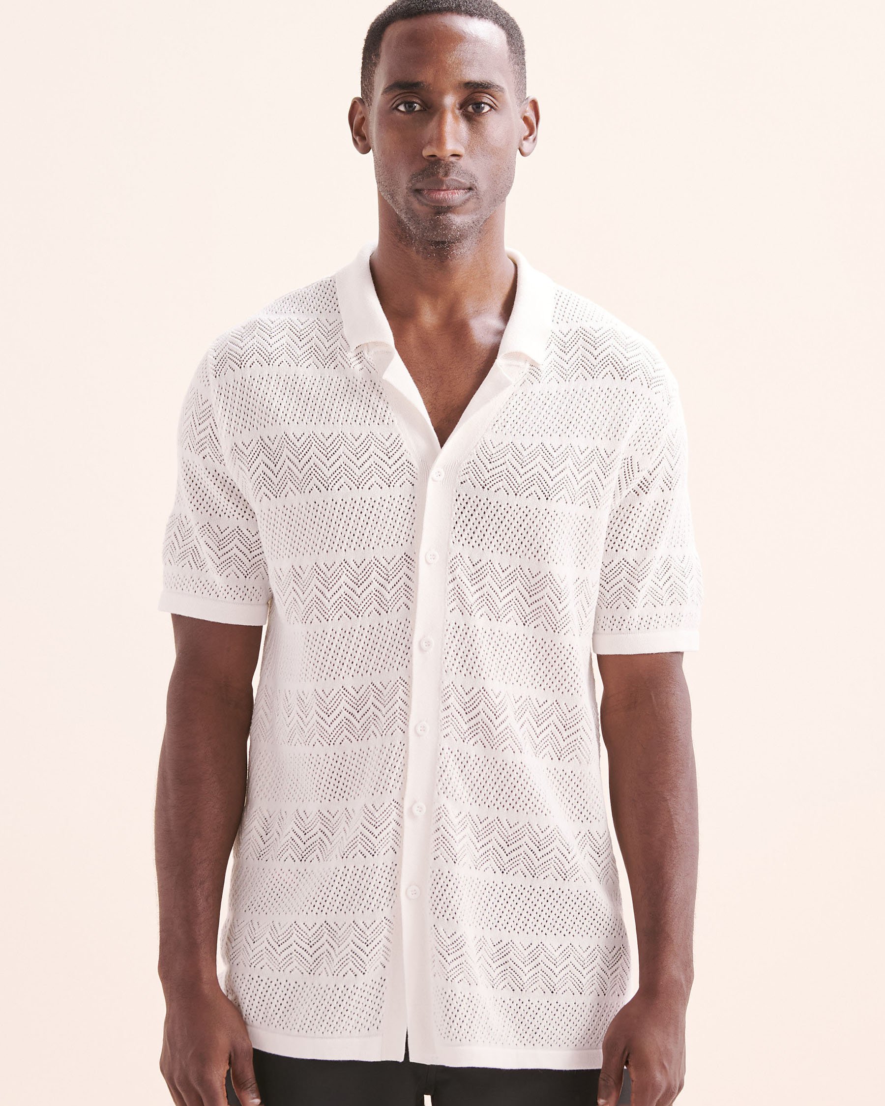 OFF THE BEACH Crochet Shirt Beige 04100043 - View4