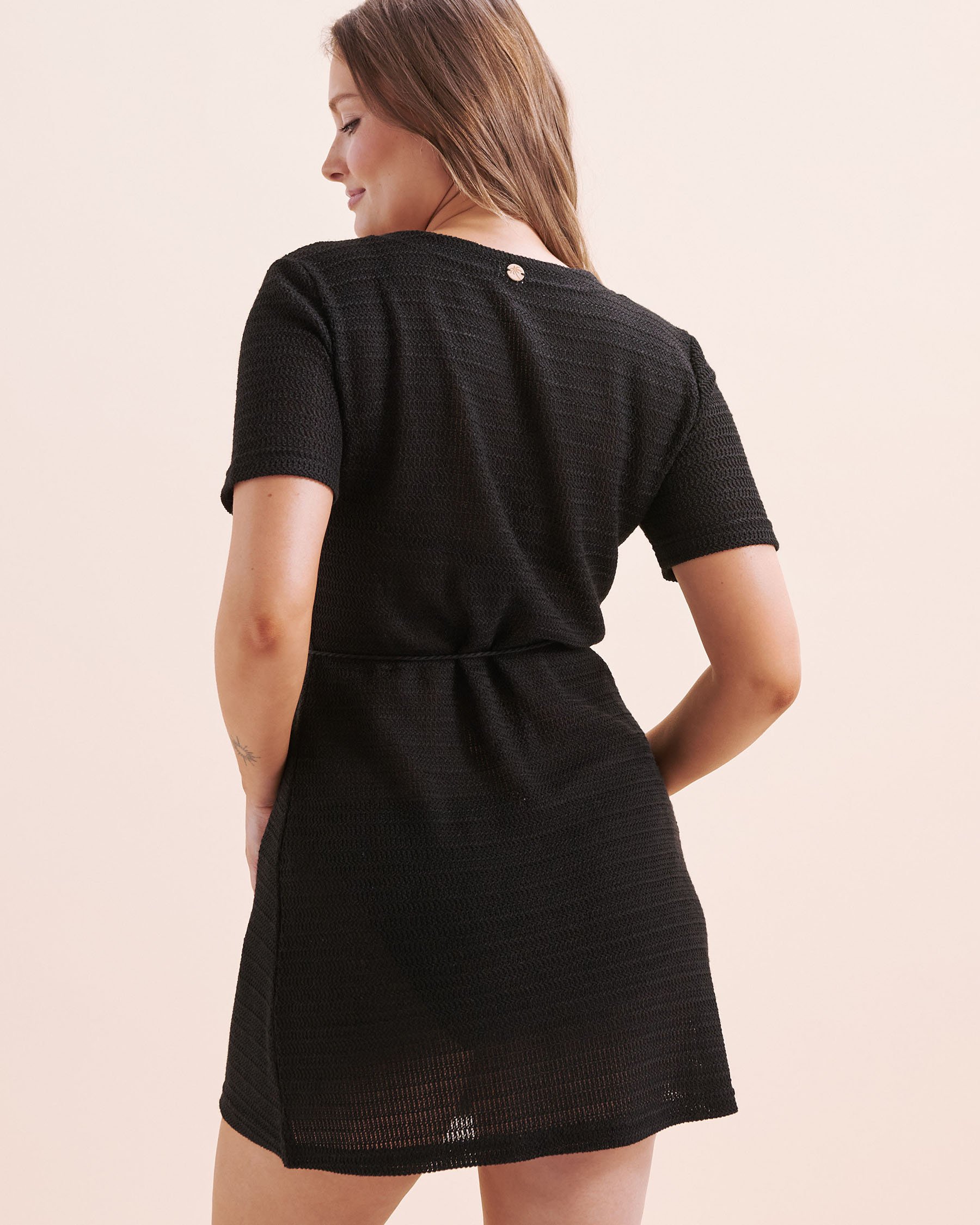 OFF THE BEACH Crochet Wrap Dress Black 02300163 - View6