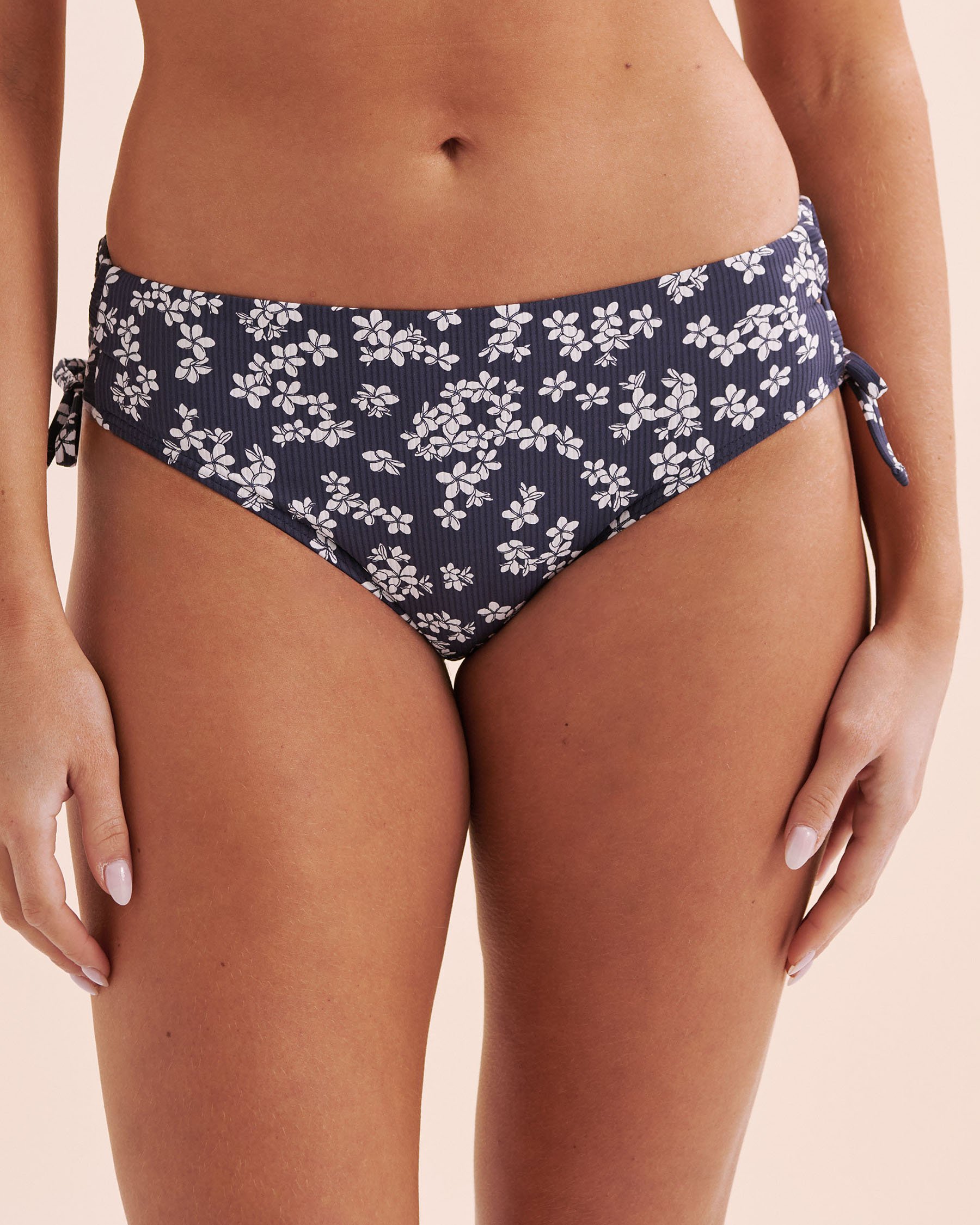 EAU DE SEA Ribbed Side Tie Bikini Bottom Blue and white 01300499 - View1