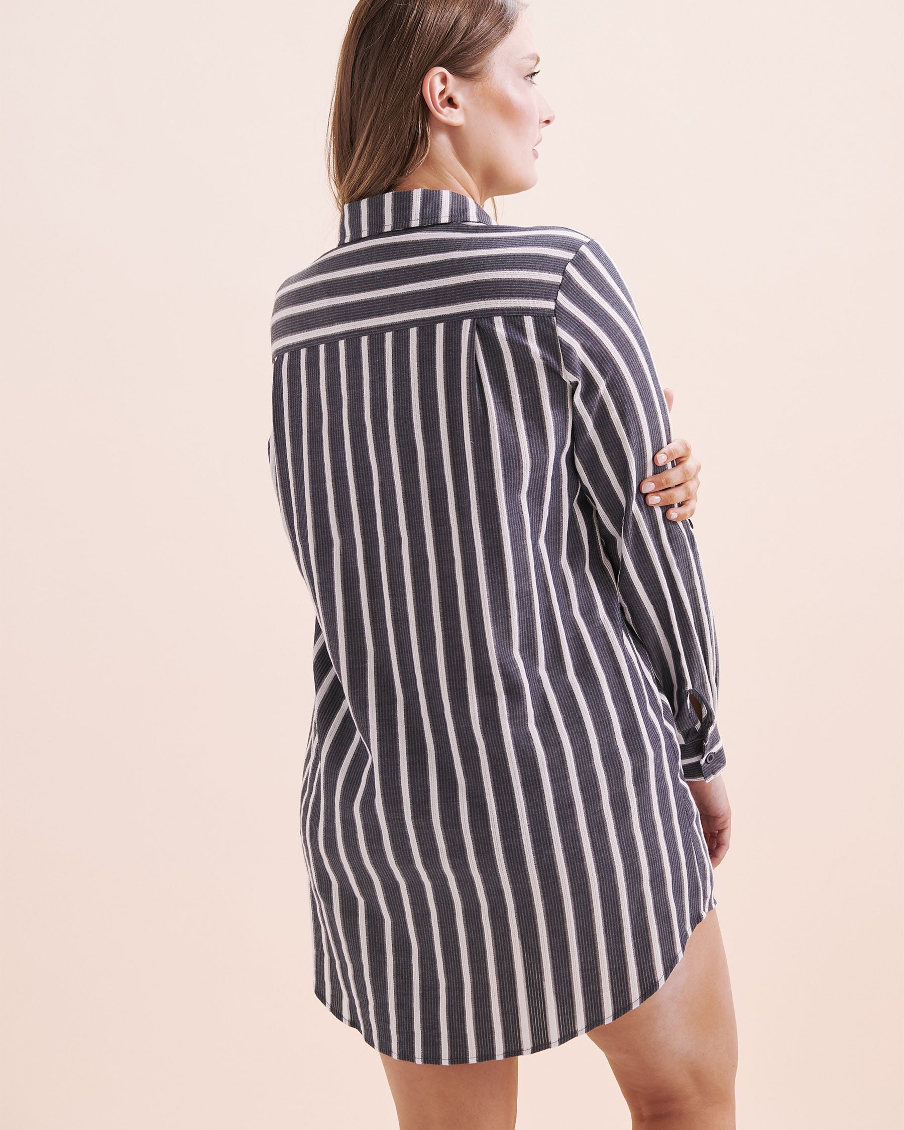 EAU DE SEA Striped Textured Shirt Blue and white 02100044 - View7