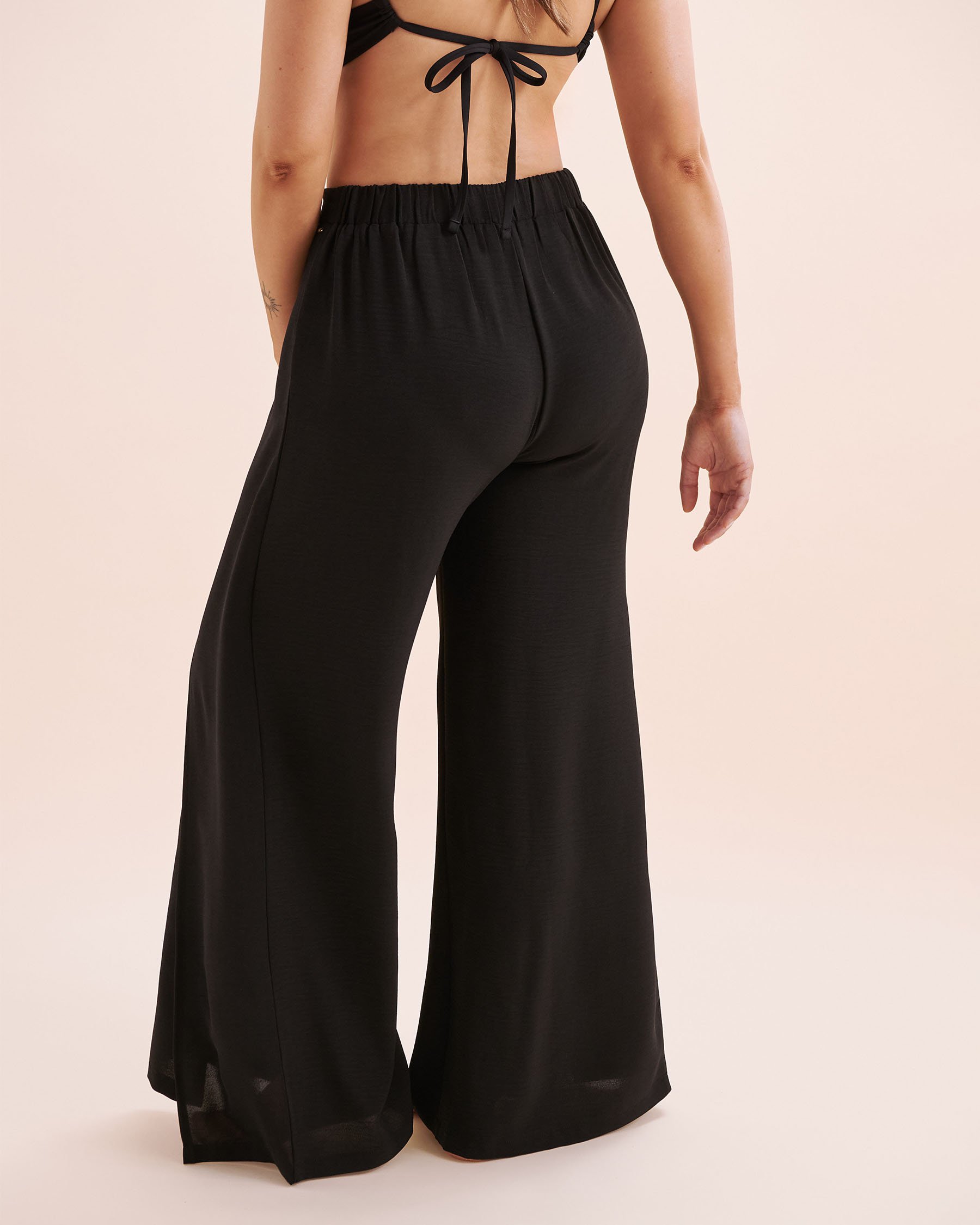 EVERYDAY SUNDAY Wide Leg Cover Up Pants Black ESBEAW05869A - View3