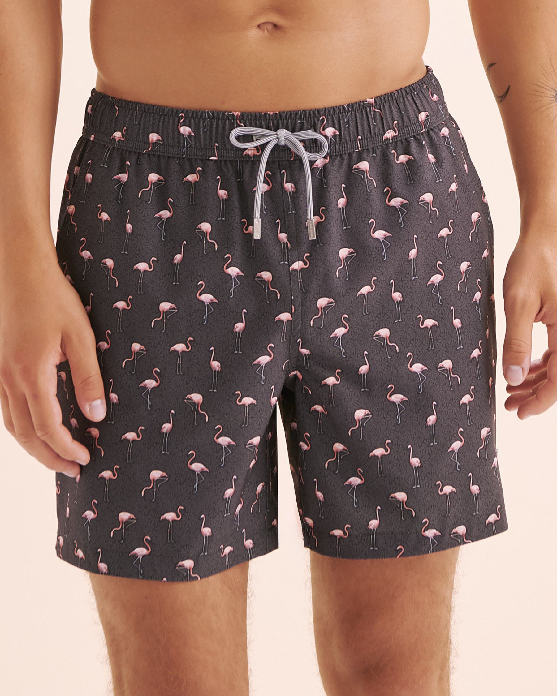 PUBLIC BEACH Maillot volley Flamingo Vibes Gris et rose PB8613BIK - View3