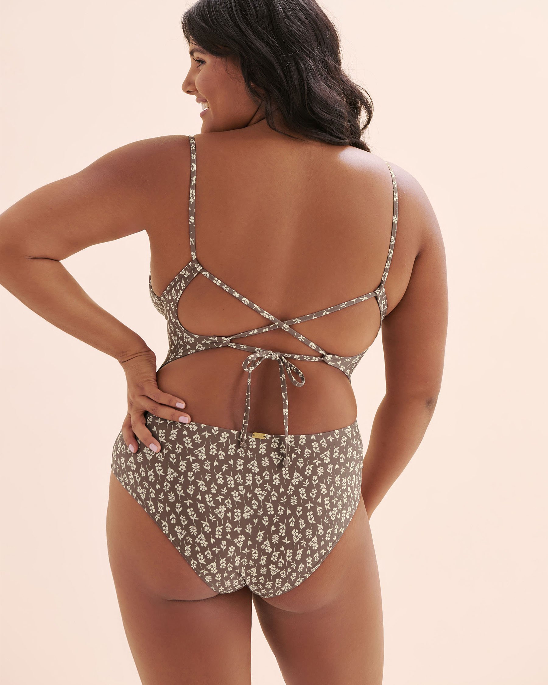 TROPIK Maillot une-pièce floral Brun et blanc 01400121 - View7