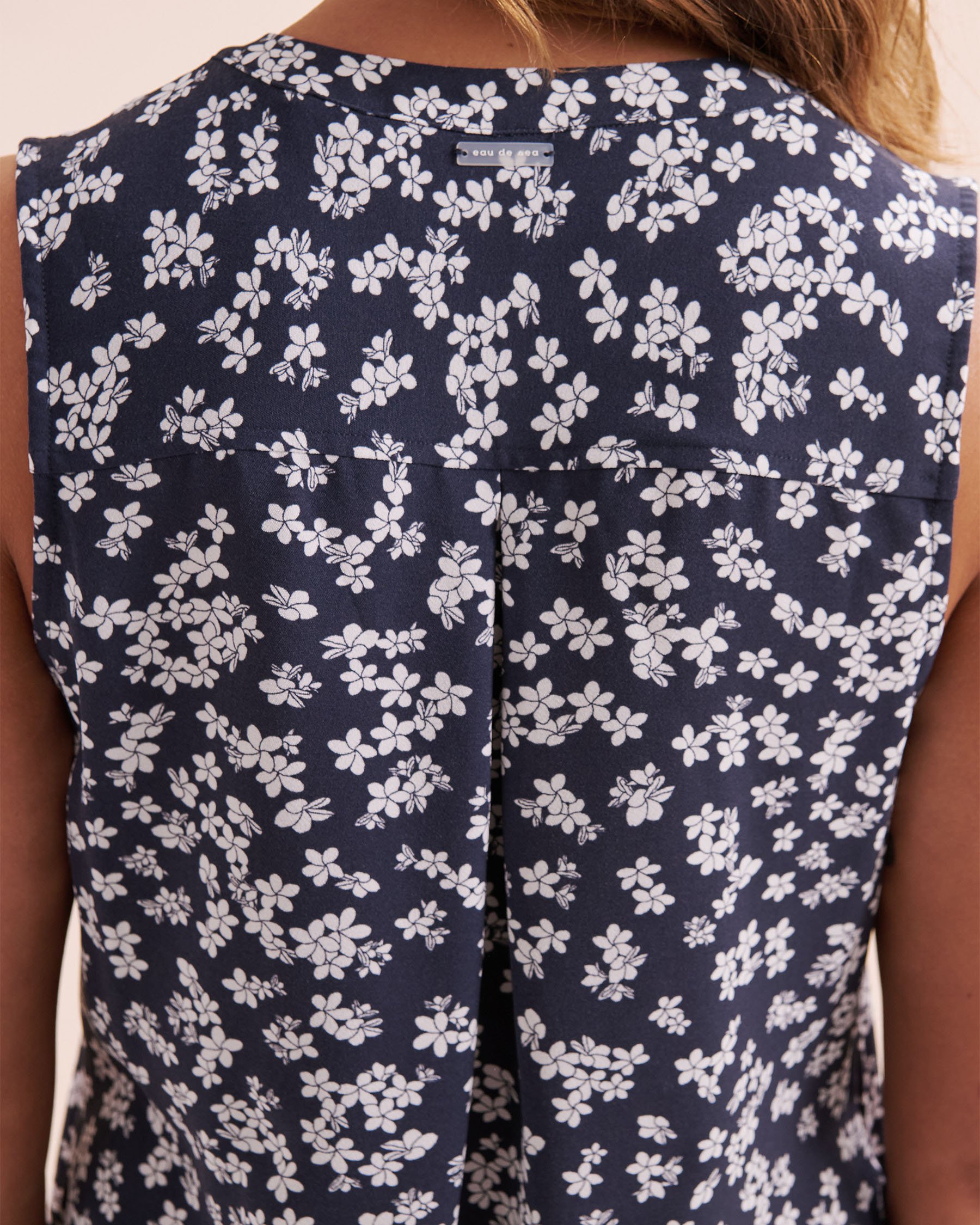 EAU DE SEA Robe courte fleurie Bleu et blanc 02300178 - View8