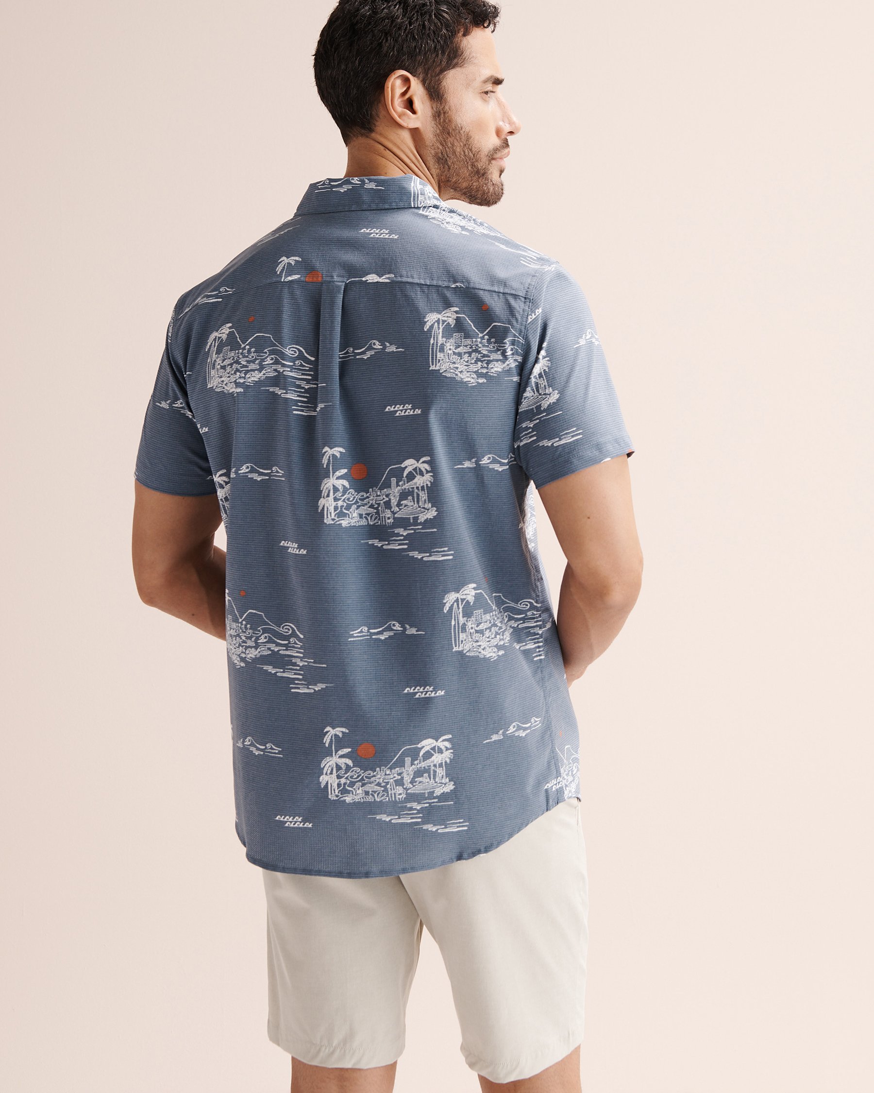 RIP CURL Fun Times Aerotech Short Sleeves Shirt Blue, white, brown 05GMSH - View2